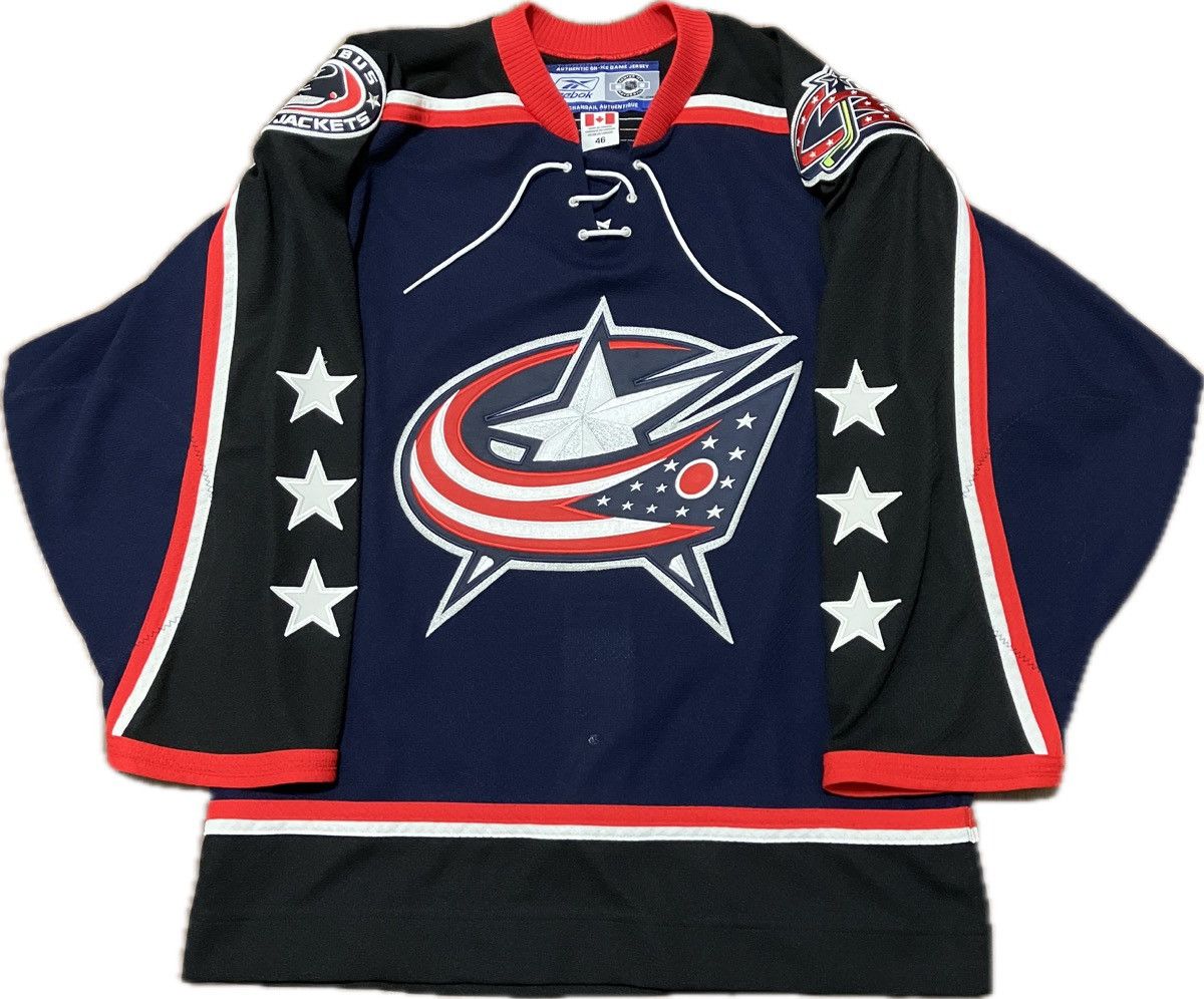 image of Columbus Blue Jackets Authentic 6100 Reebok Nhl Jersey Size 46, Men's