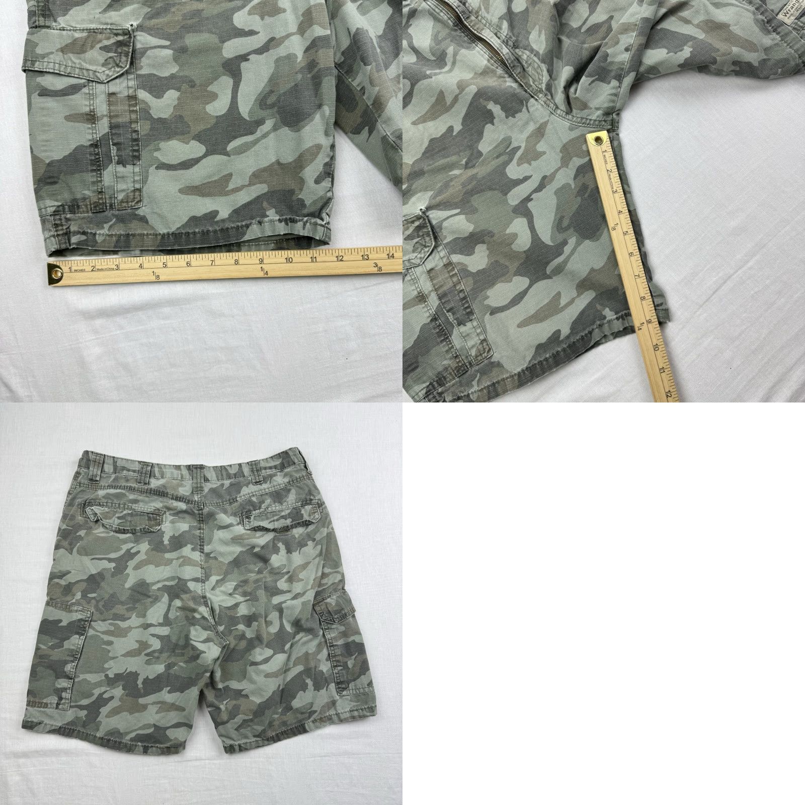 Wrangler VINTAGE Wrangler Cargo Shorts Adult 36 Camo Relaxed Fit Green American Grunge Mens Size US 36 / EU 52 - 8 Thumbnail