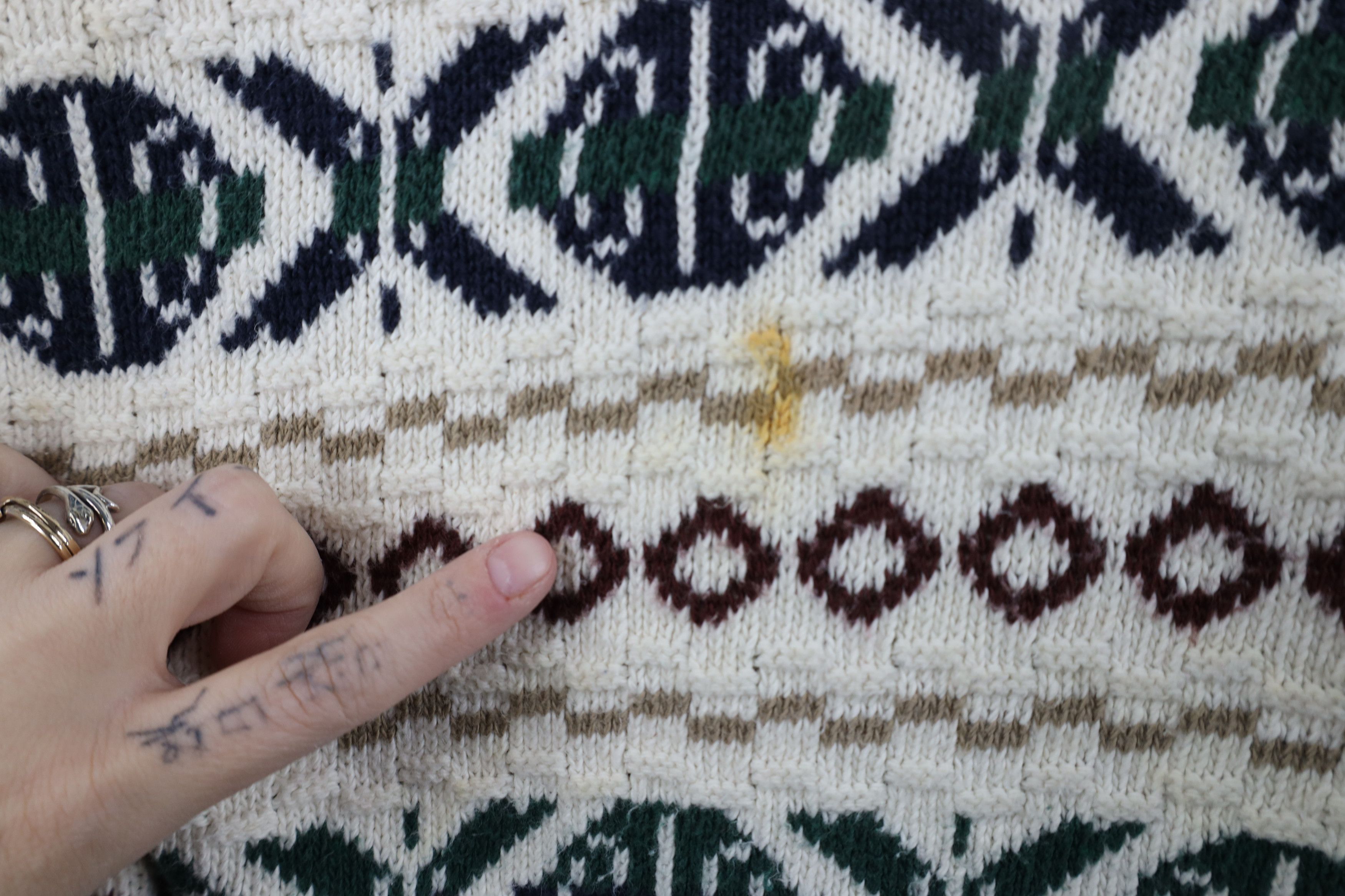 Vintage Vintage 90s Streetwear Cotton Knit Fair Isle Sweater USA Size US L / EU 52-54 / 3 - 5 Thumbnail