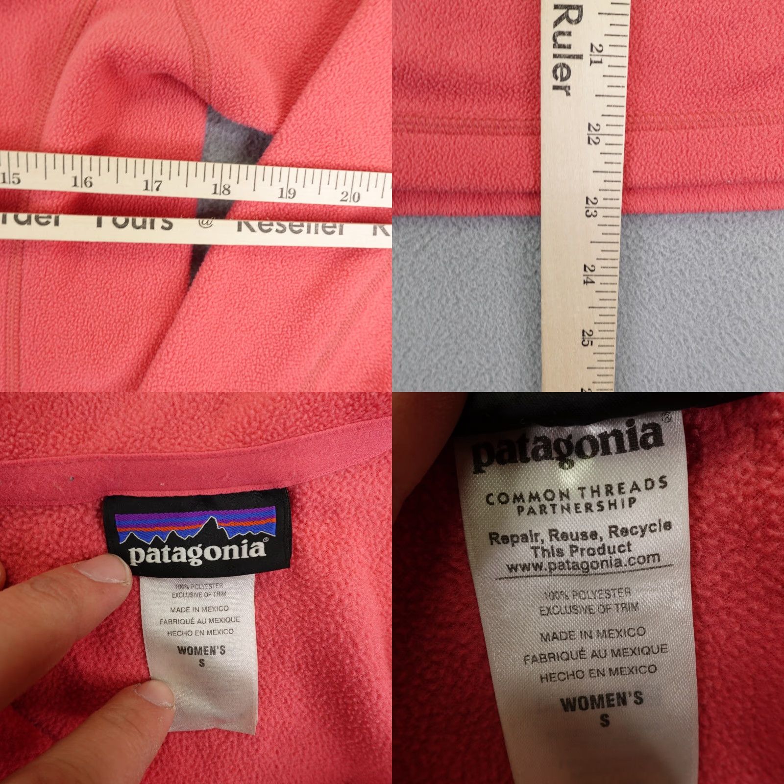 Patagonia Patagonia Sweater Womens Small Pink 1/4 Zip Fleece Pullover Outdoor Size S / US 4 / IT 40 - 8 Thumbnail