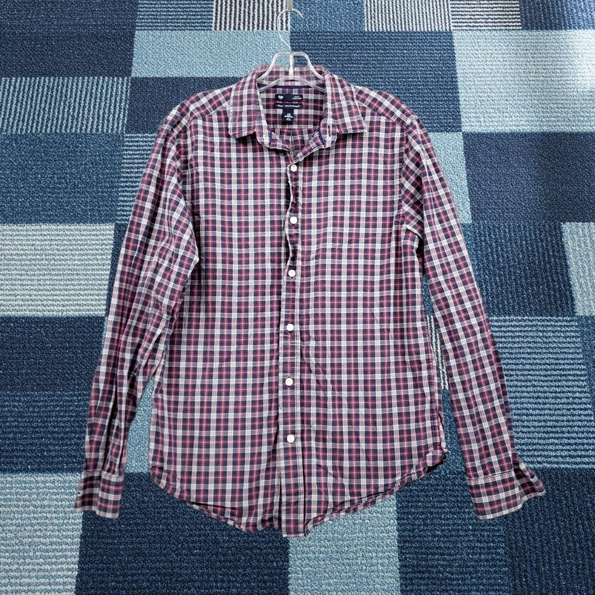 Gap Gap Shirt Medium M Blue Red Plaid Button-Up Slim Fit Premium Long Sleeves Mens Size US M / EU 48-50 / 2 - 1 Thumbnail