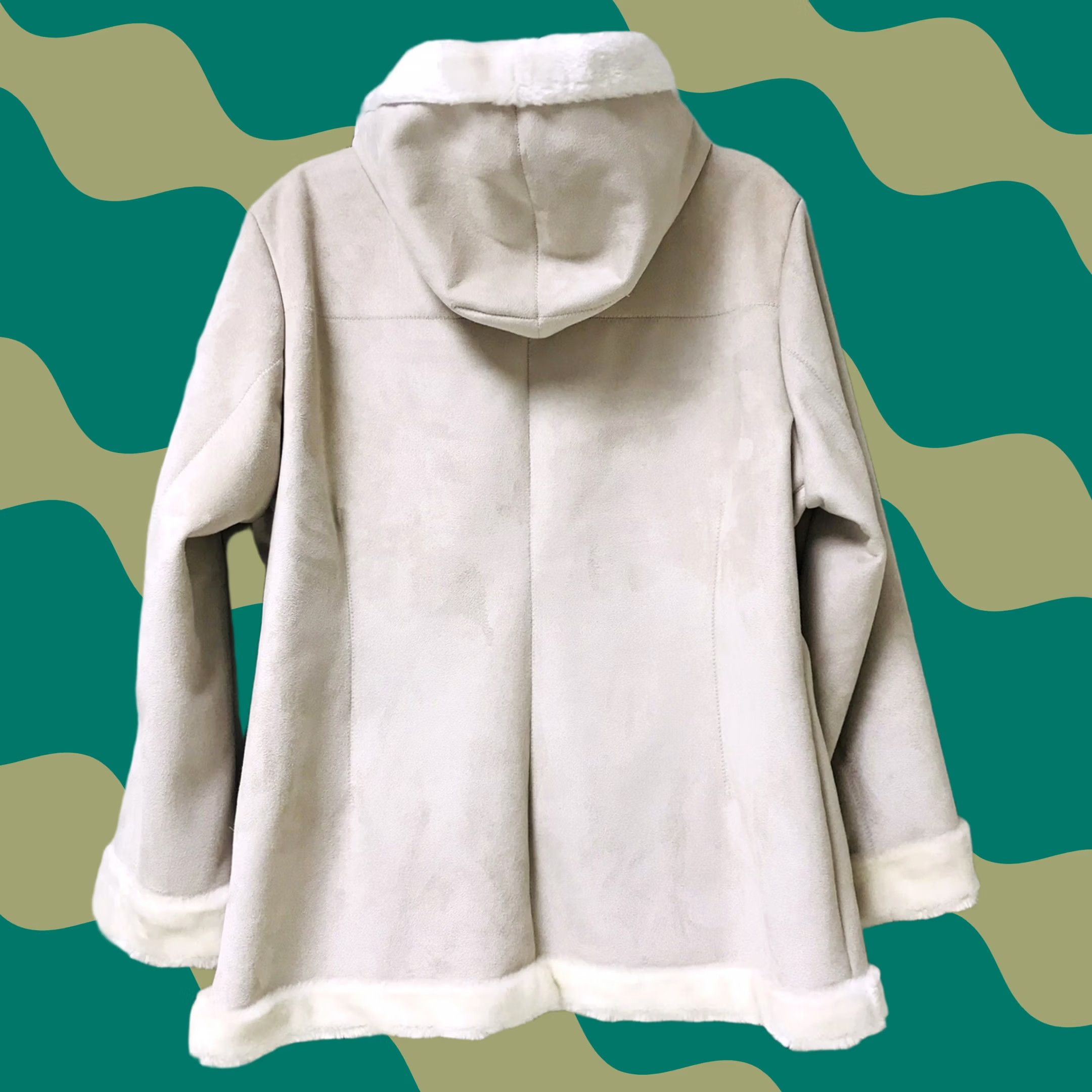 Vintage Fleet Street Faux Fur Suede Women Zip-Up Hooded Fleece Jacket Coat L Size L / US 10 / IT 46 - 1 Thumbnail