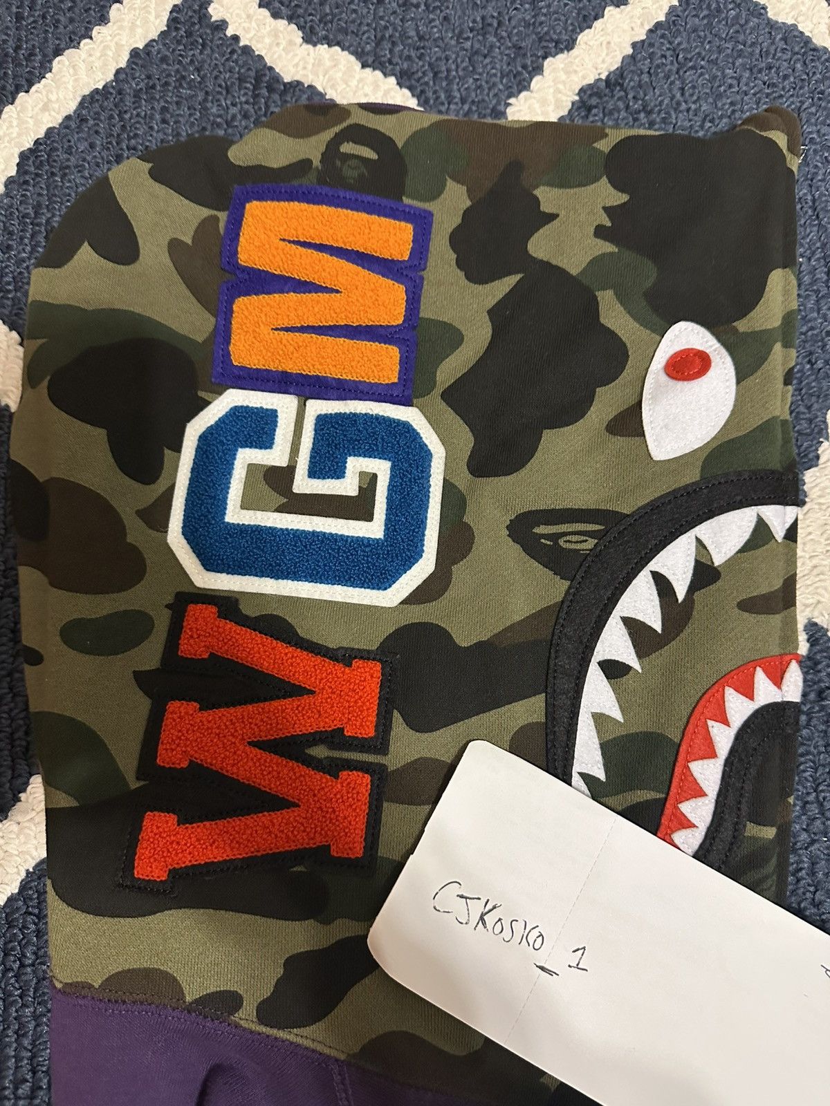 Bape Bape Purple WGM Camo Shark Hoodie Size US XL / EU 56 / 4 - 3 Thumbnail