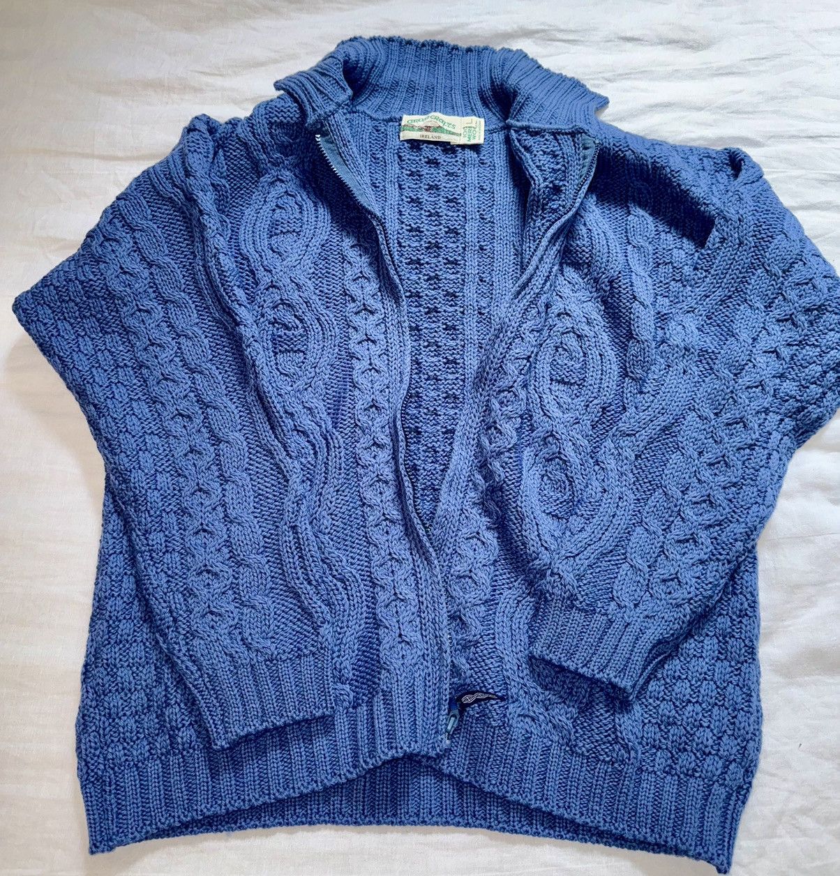 Aran Crafts Cozy Oversized Wool Zip Cardigan Size US L / EU 52-54 / 3 - 1 Thumbnail