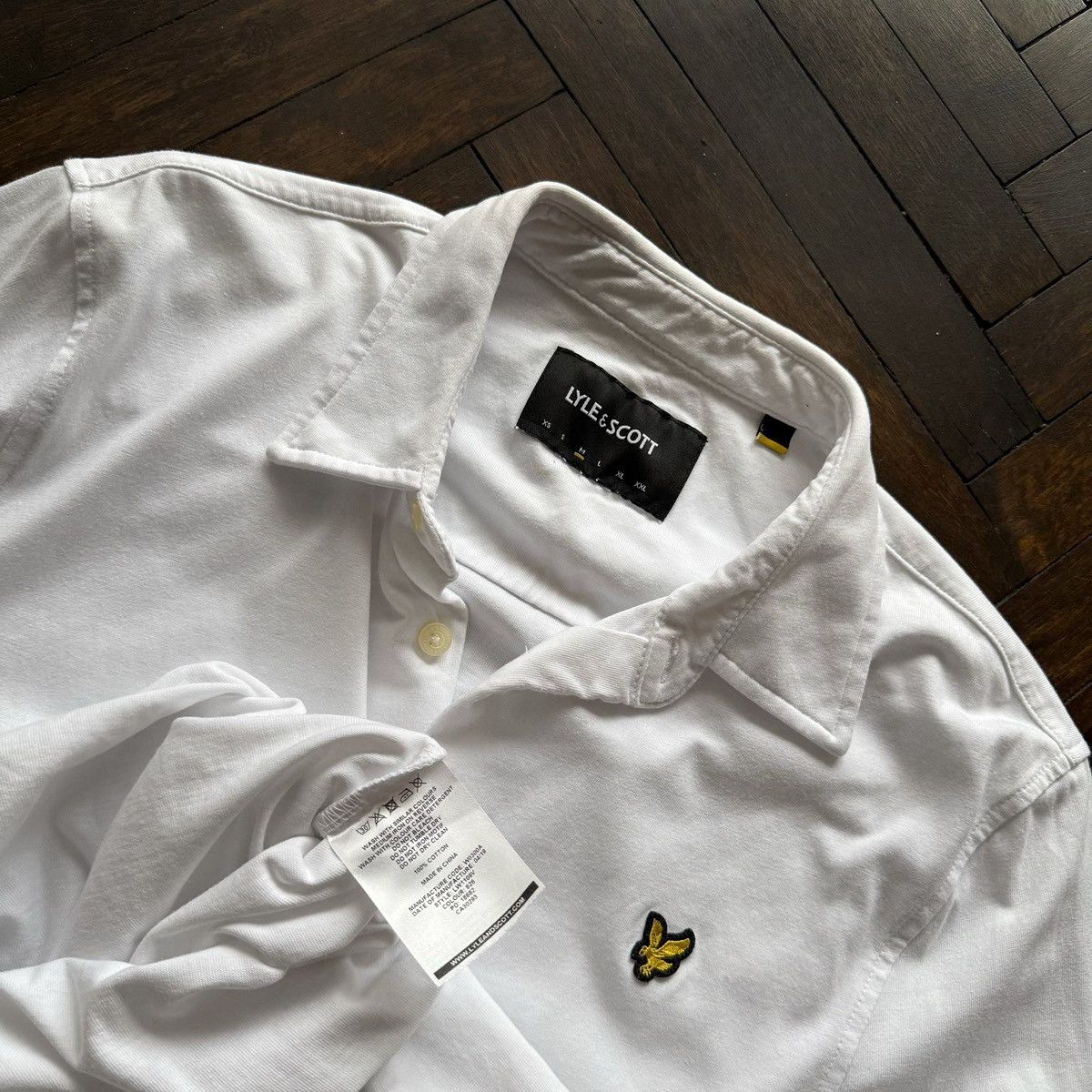 Lyle & Scott Lyle&Scott Mens White Oxford LS Eagle Logo Button Shirt Size US M / EU 48-50 / 2 - 3 Thumbnail