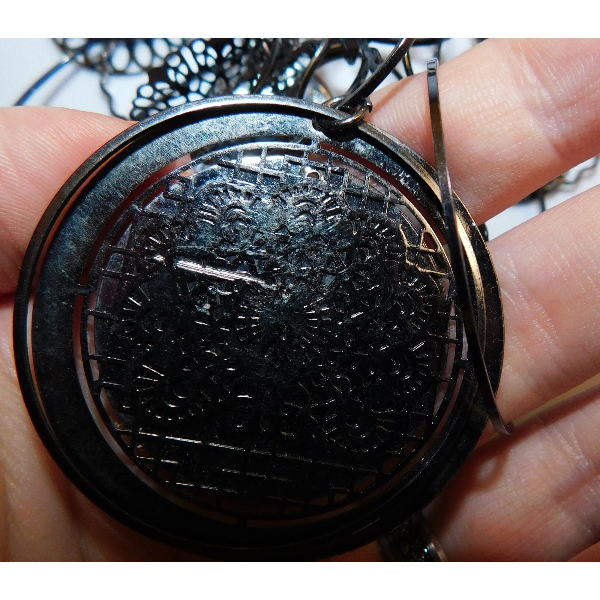 Other Abstract Floral Elephant Silver Tone Medallion Necklace Size ONE SIZE - 11 Thumbnail