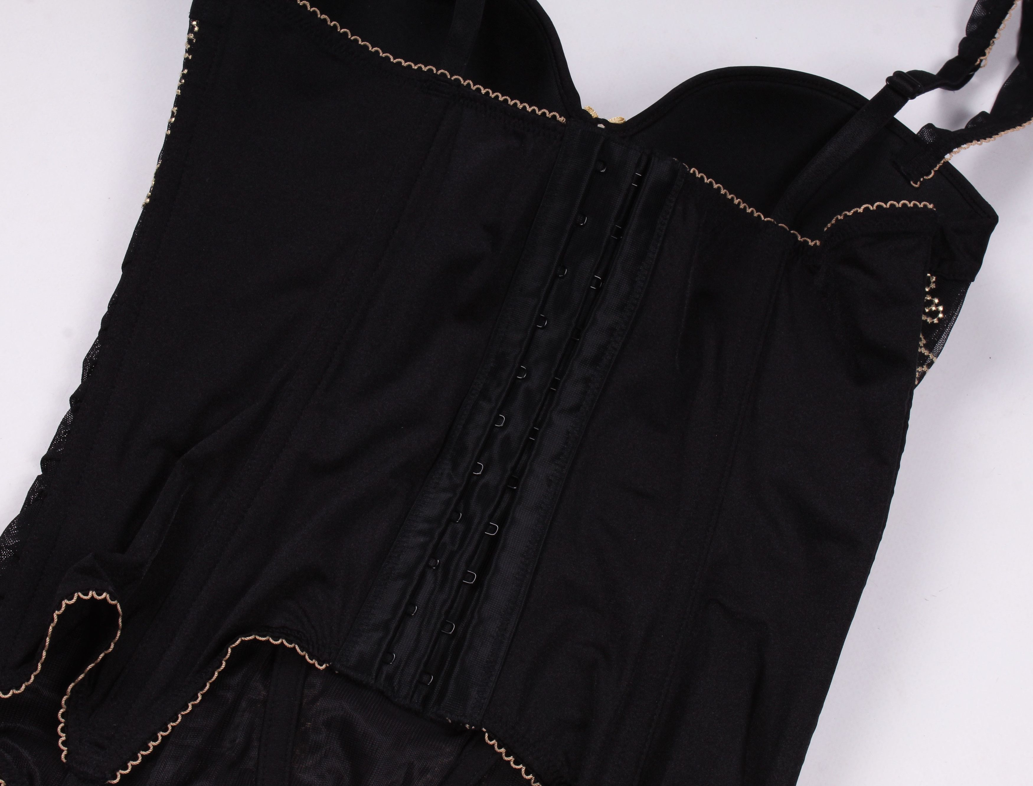Vintage Vintage Beldona Goth Bustier Corset with Garter Straps Size S / US 4 / IT 40 - 10 Thumbnail