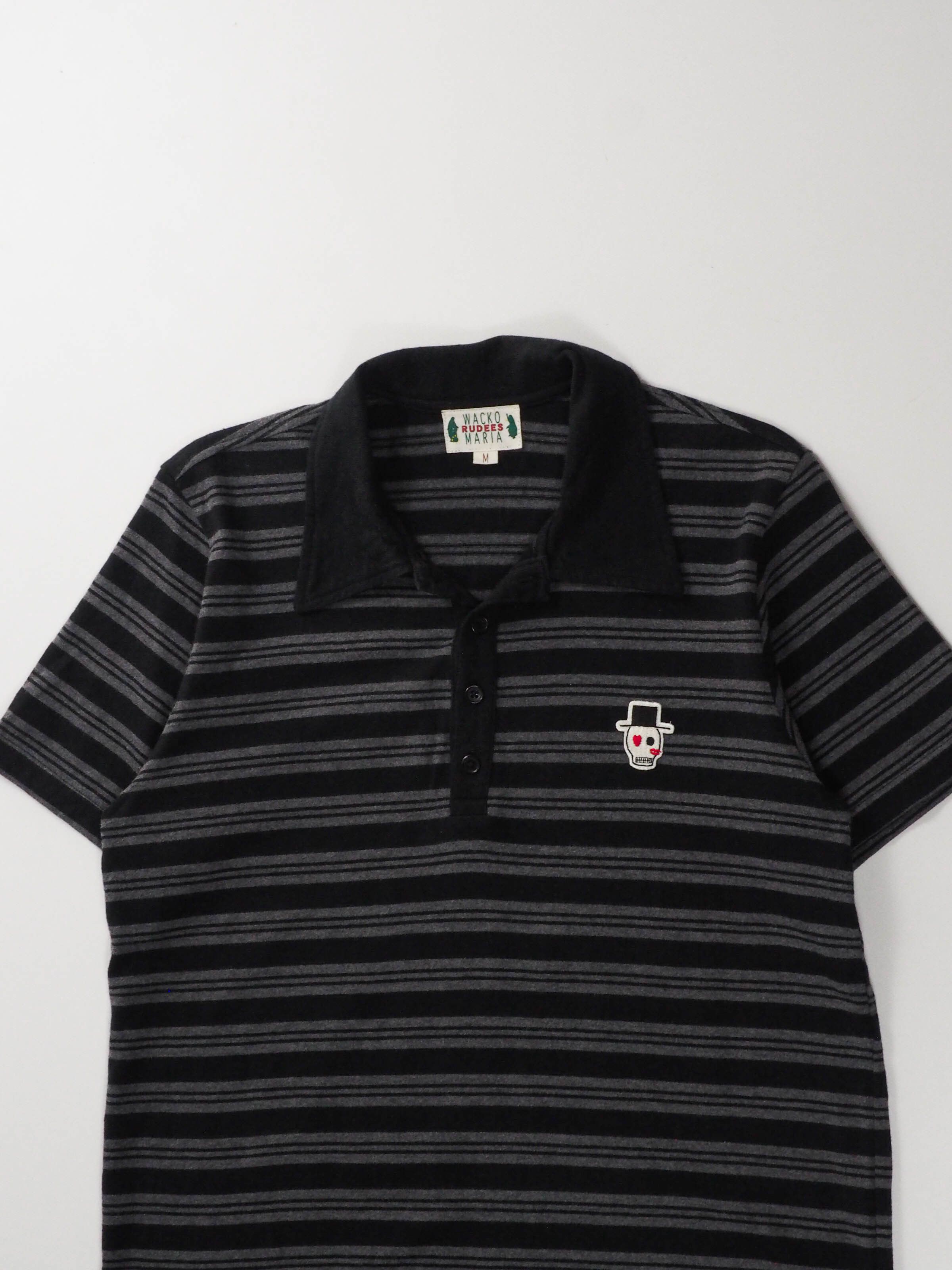 Wacko Maria Wacko Maria Striped Polo Shirt with Embroidered Hat Skull Size US S / EU 44-46 / 1 - 2 Thumbnail