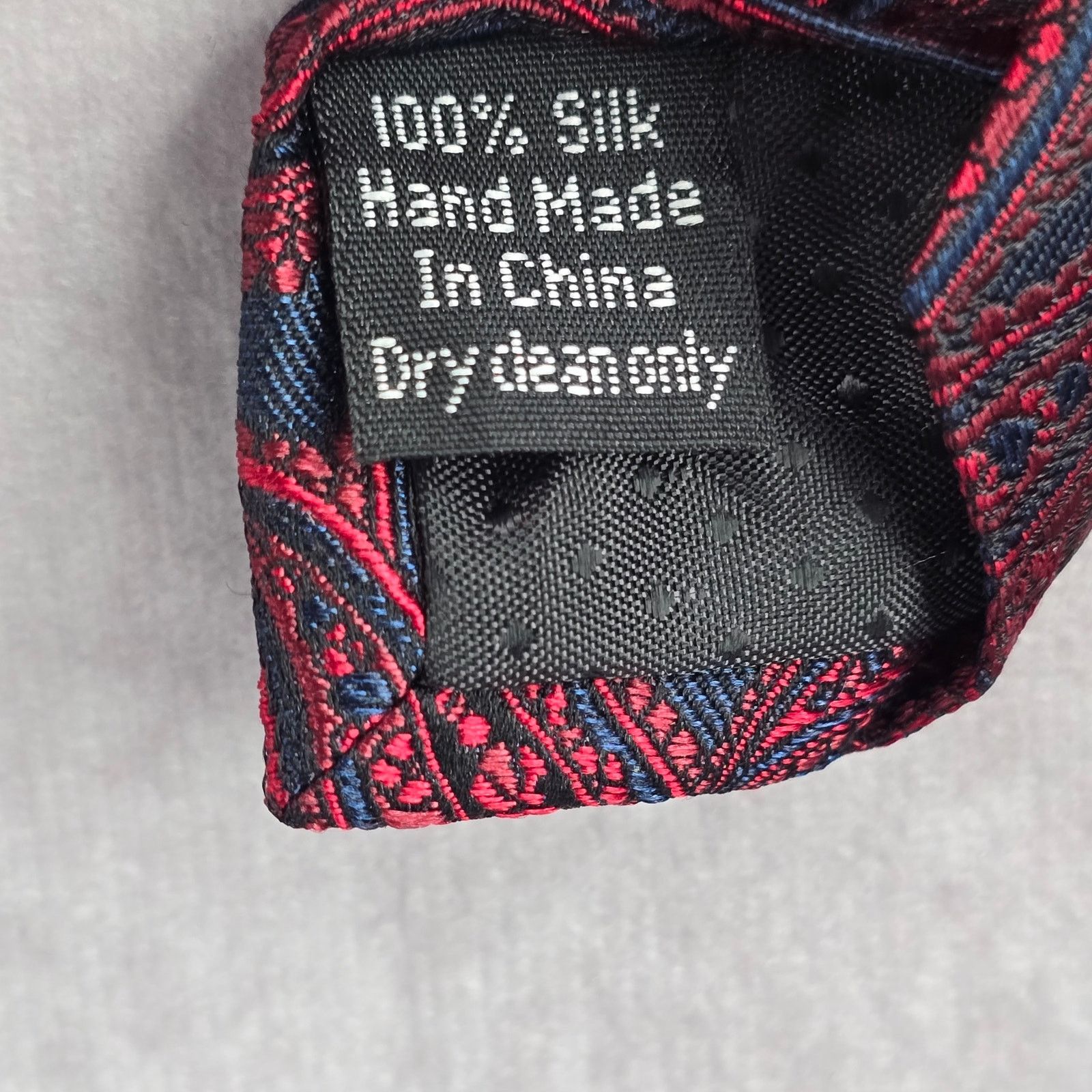 Other Pronto Plomo Platinum Red Blue Floral Paisley Silk Neck Tie Size 30 - 4 Thumbnail