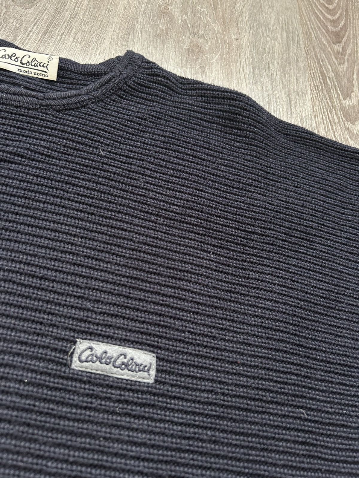 Carlo Colucci Carlo Colucci Men's Oversized Sweater, Navy Blue Size US M / EU 48-50 / 2 - 6 Thumbnail