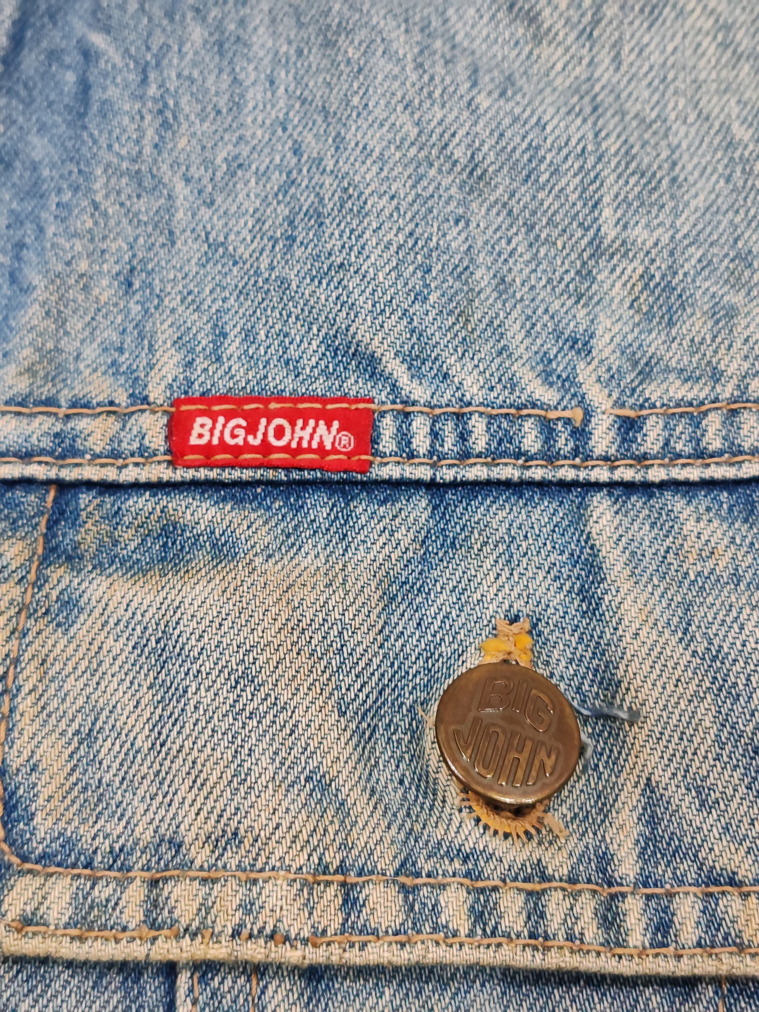 Big John Vintage Big John Trucker Jacket Jeans Distressed Faded Denim Size US M / EU 48-50 / 2 - 7 Thumbnail