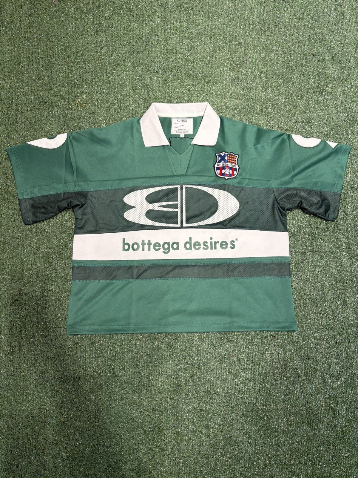 BOTTEGA DESIRES “FUTBOL” JERSEY - SIZE MEDIUM - (GREEN)