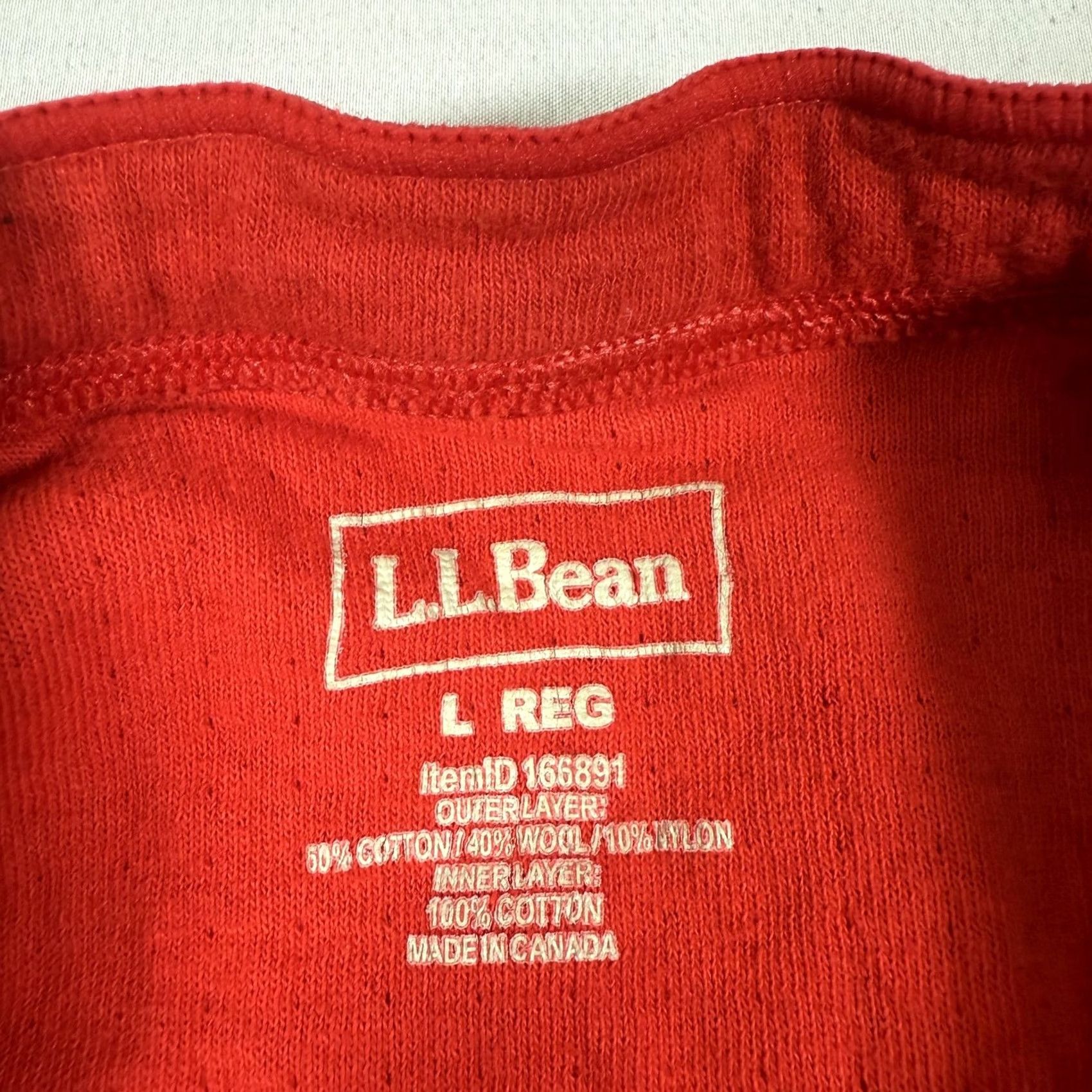 Vintage L.L.Bean Shirt Mens Large Red Thermal Henley Long Sleeve Outdoor Tee Size US L / EU 52-54 / 3 - 6 Thumbnail