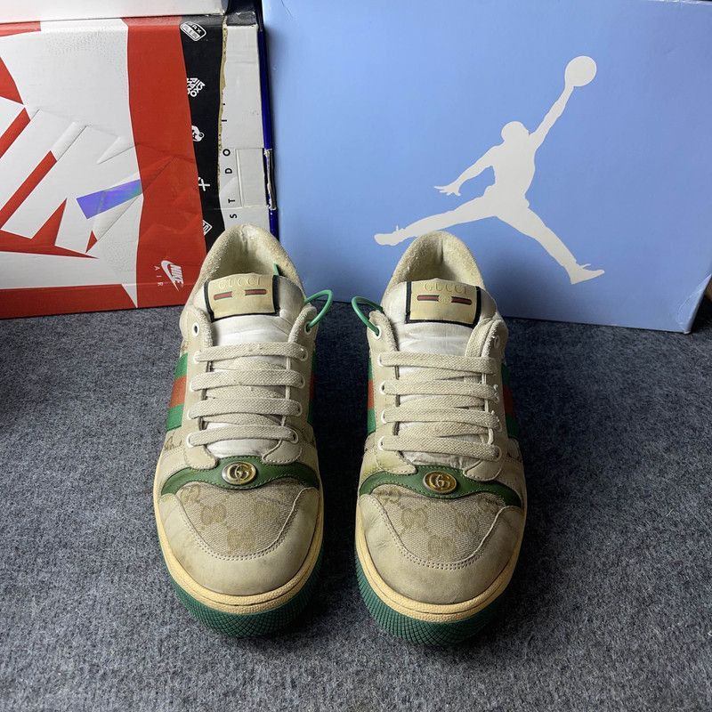 Gucci Gucci Screener Green Leather Sneakers - Size US 10.5 / EU 43-44 - 2 Thumbnail