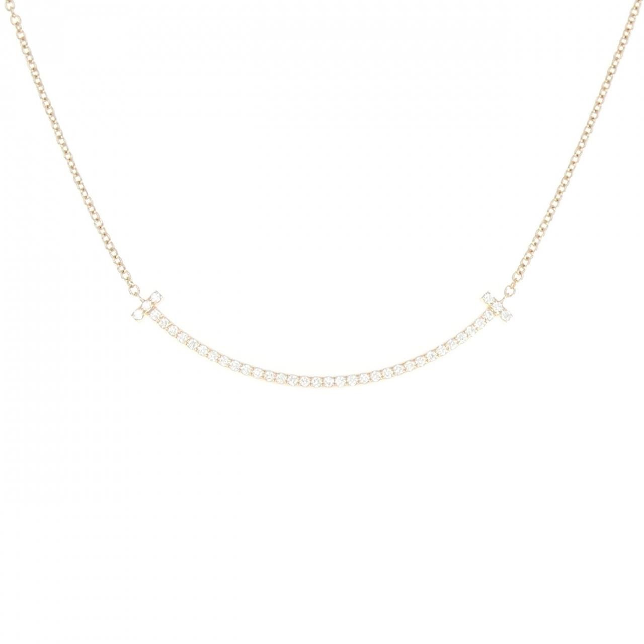 Tiffany & Co. Tiffany & Co. Tiffany & Co. T Smile Au750 Pink Gold Diamond Necklace Precious Metal Necklace DUTY FREE for USA Size ONE SIZE - 1 Thumbnail