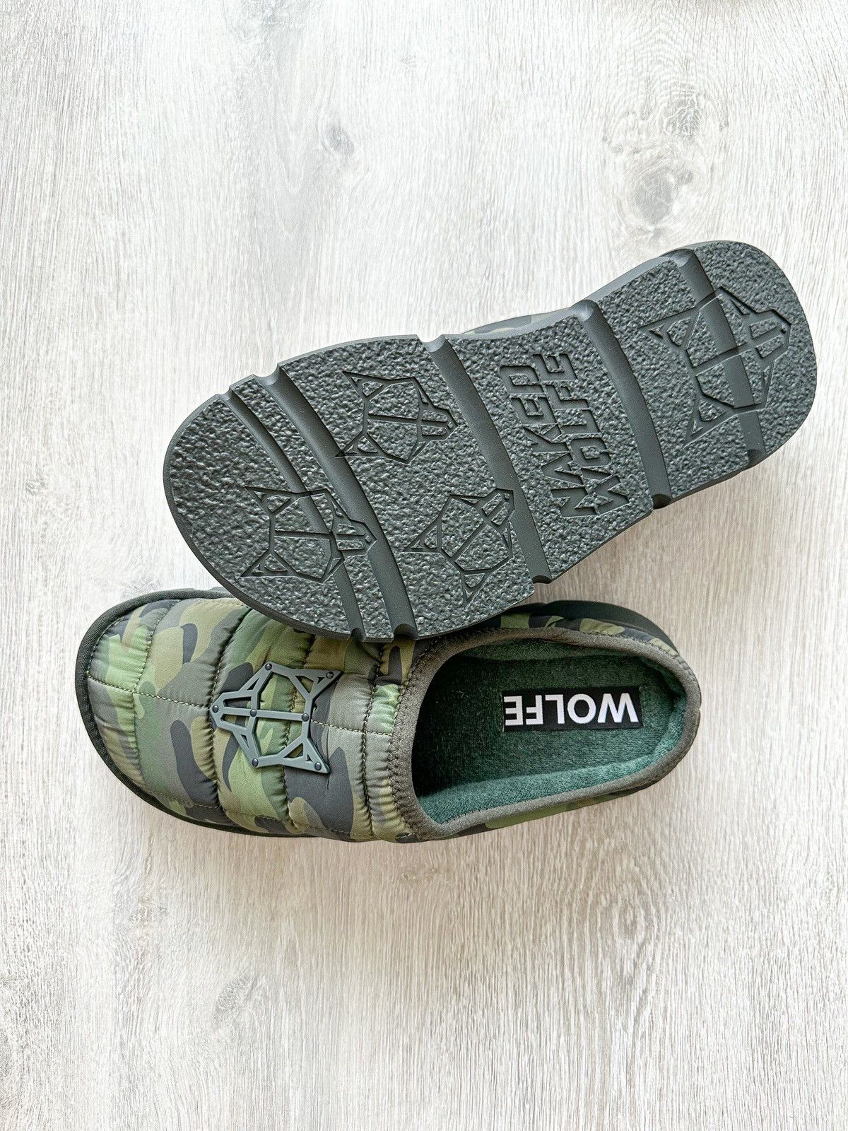 NAKED WOLFE NAKED WOLFE Montana Green Army Camp Padded Sandals Slide Size US 7 / EU 40 - 6 Thumbnail