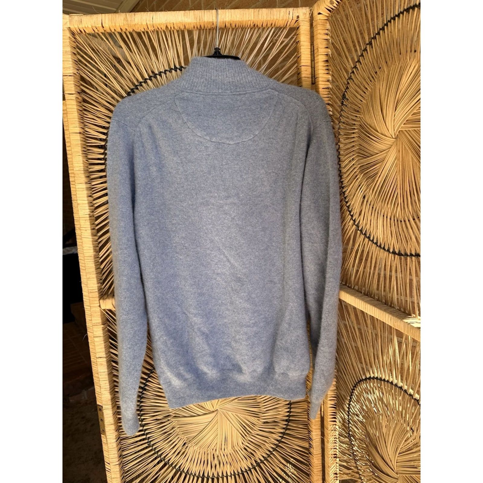 Nordstrom Nordstrom Mens Shop 100% Cashmere Quarter Zip Sweater Light Blue Size L Mens/Boys? No—Men. Size US L / EU 52-54 / 3 - 5 Thumbnail