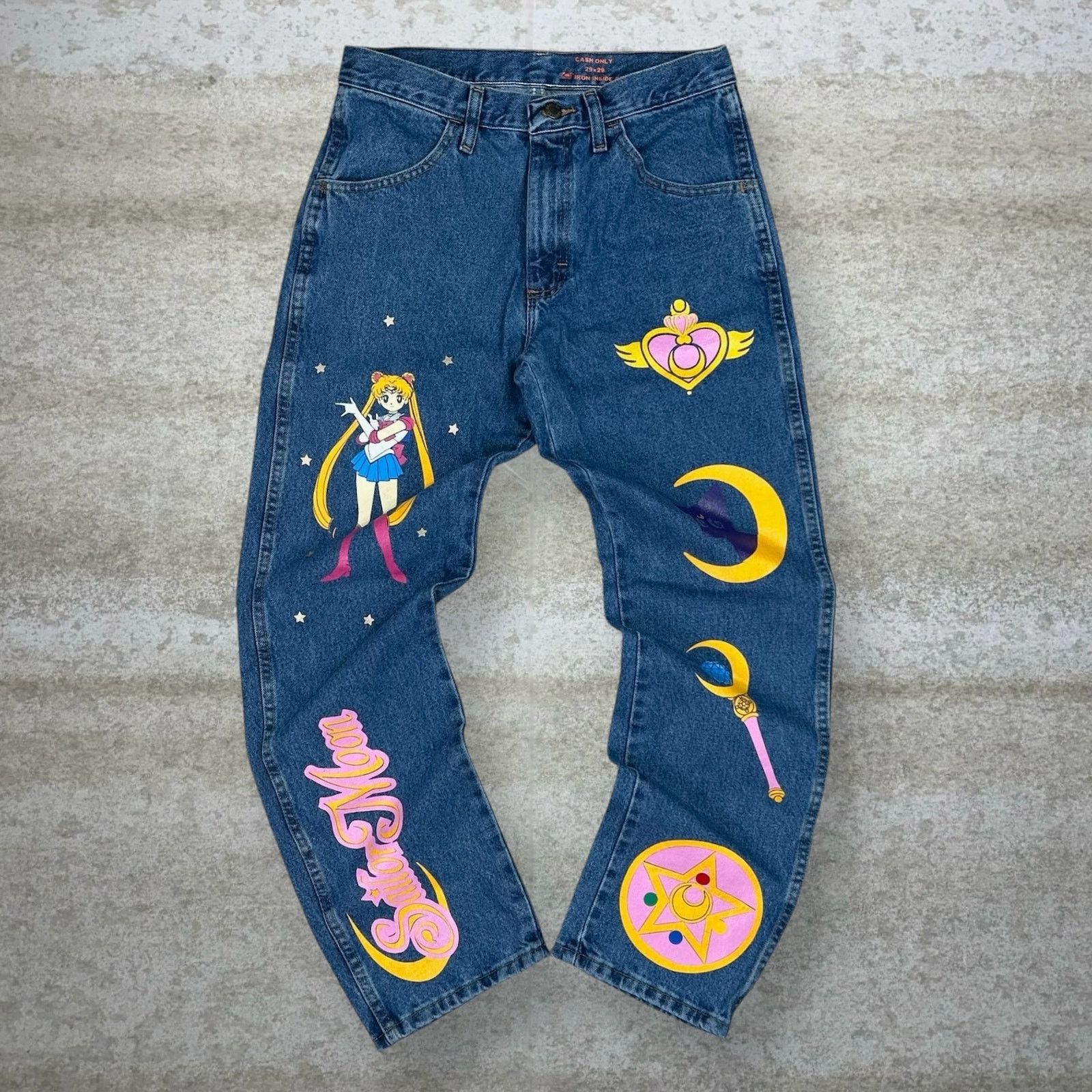 Cash Only Vintage Y2K Sailor Moon Jeans 29x29 Straight Medium Wash Size US 29 - 1 Thumbnail