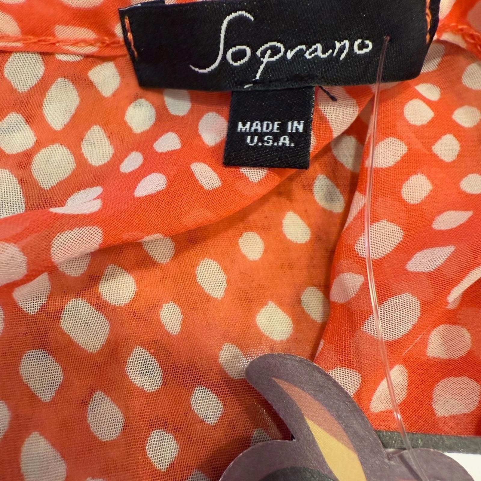 Other Soprano coral & white polka dot semi sheer tank top SZ small Size S / US 4 / IT 40 - 4 Thumbnail