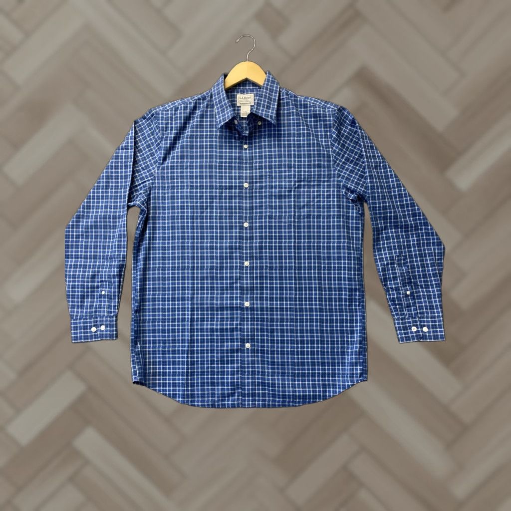 Vintage VINTAGE Ll Bean Button Shirt Men’s M Traditional Fit Blue Check Plaid Dress Shirt Long Sleeve Button-Down collar Mens Size US M / EU 48-50 / 2 - 1 Thumbnail
