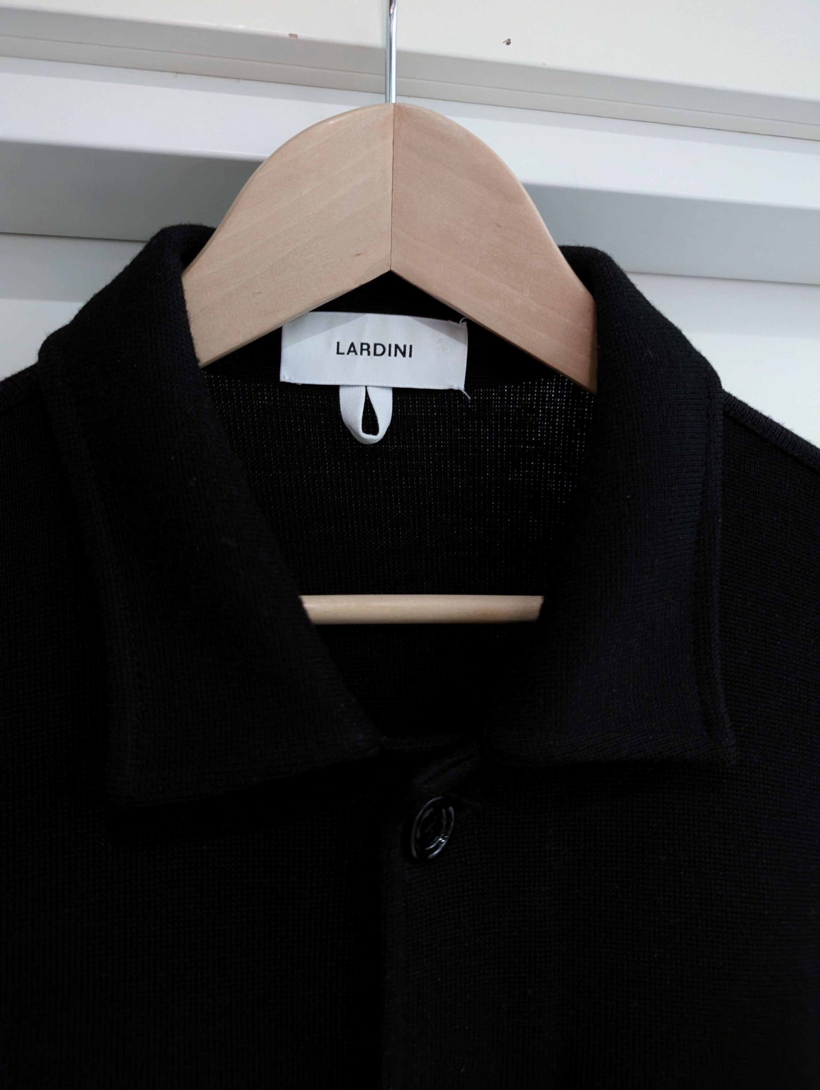 Lardini Virgin wool knit shirt-jacket / cardigan, fits L Size US XL / EU 56 / 4 - 2 Thumbnail