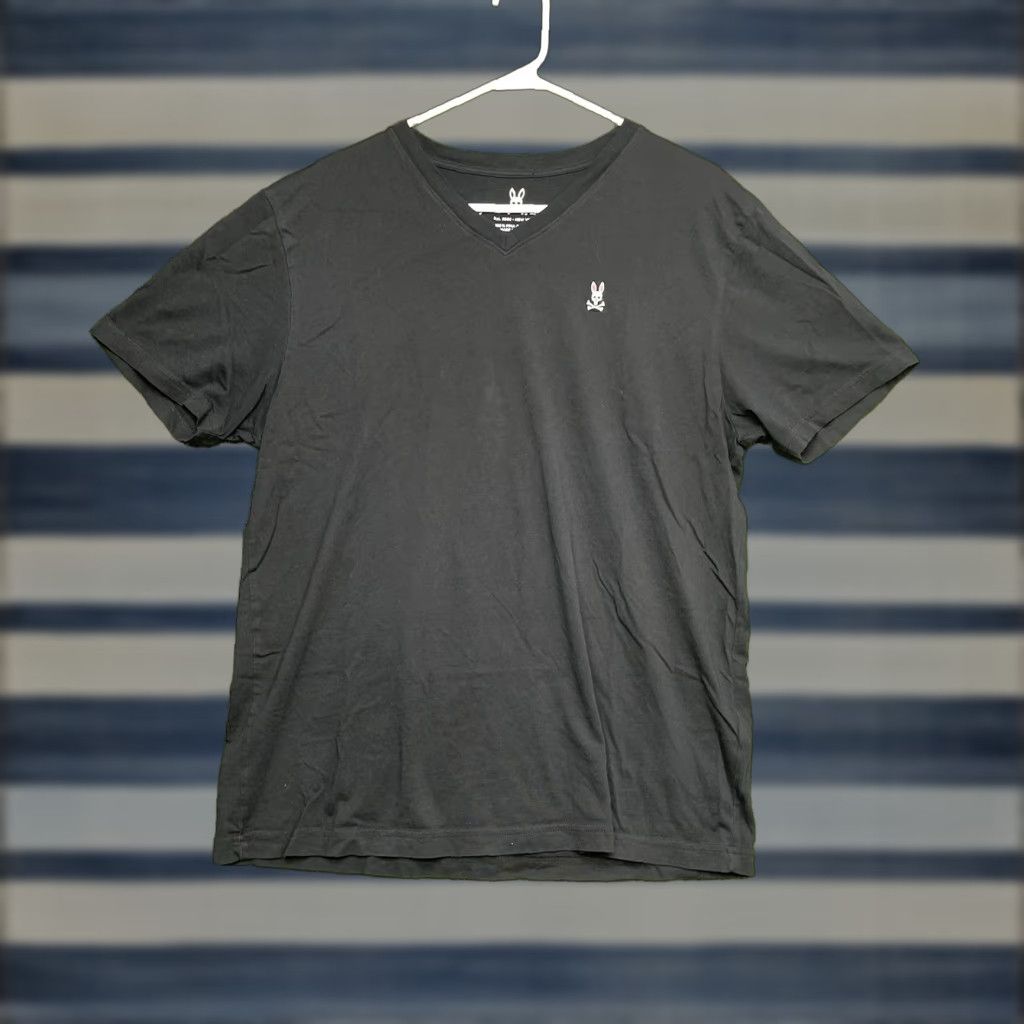 Psycho Bunny VINTAGE Psycho Bunny Men’s T-Shirt Short Sleeve V-Neck Black Classic Casual 2020s Men Size US S / EU 44-46 / 1 - 1 Thumbnail