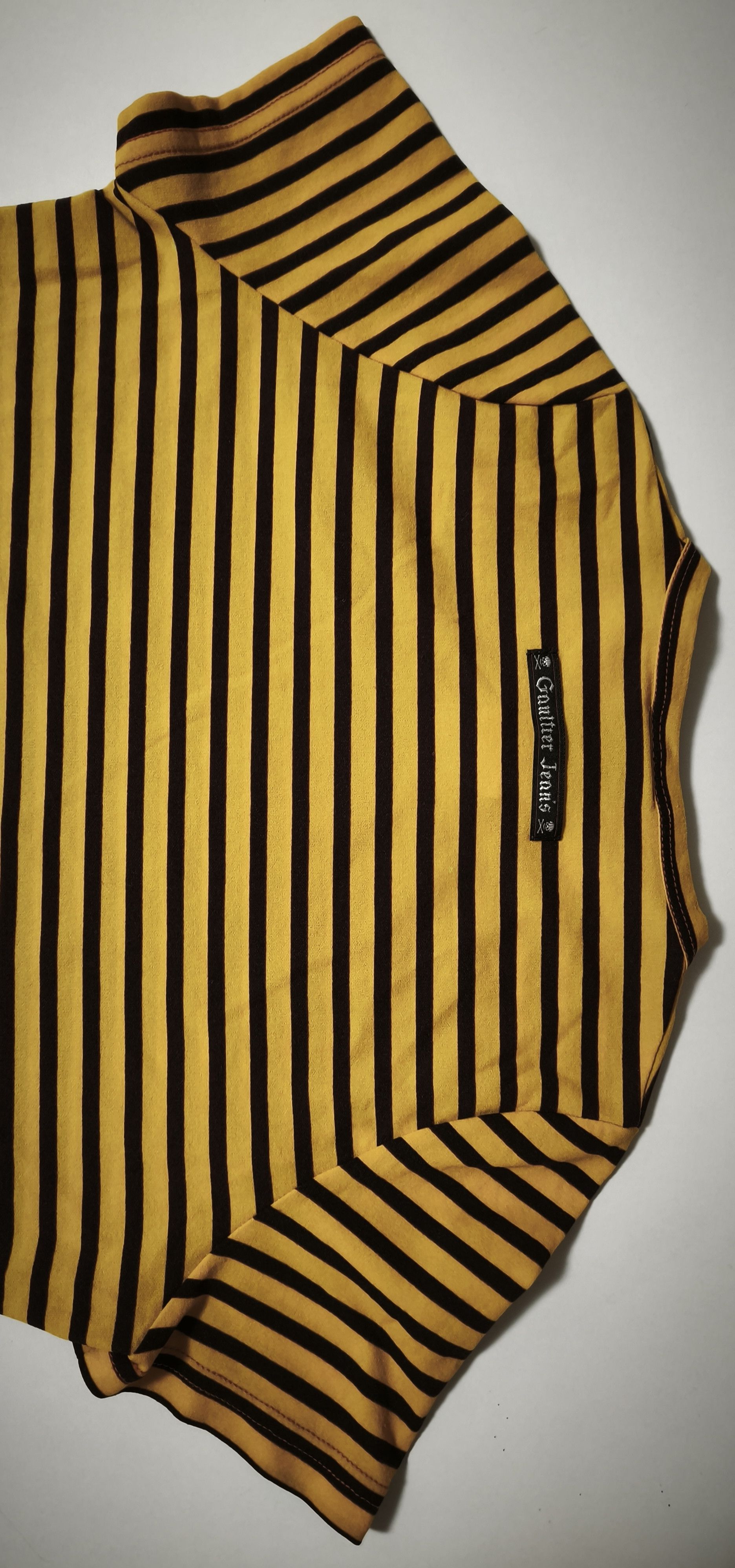 Jean Paul Gaultier Year: 1997 - Yellow and dark Brown stripes top Size S / US 4 / IT 40 - 24 Thumbnail