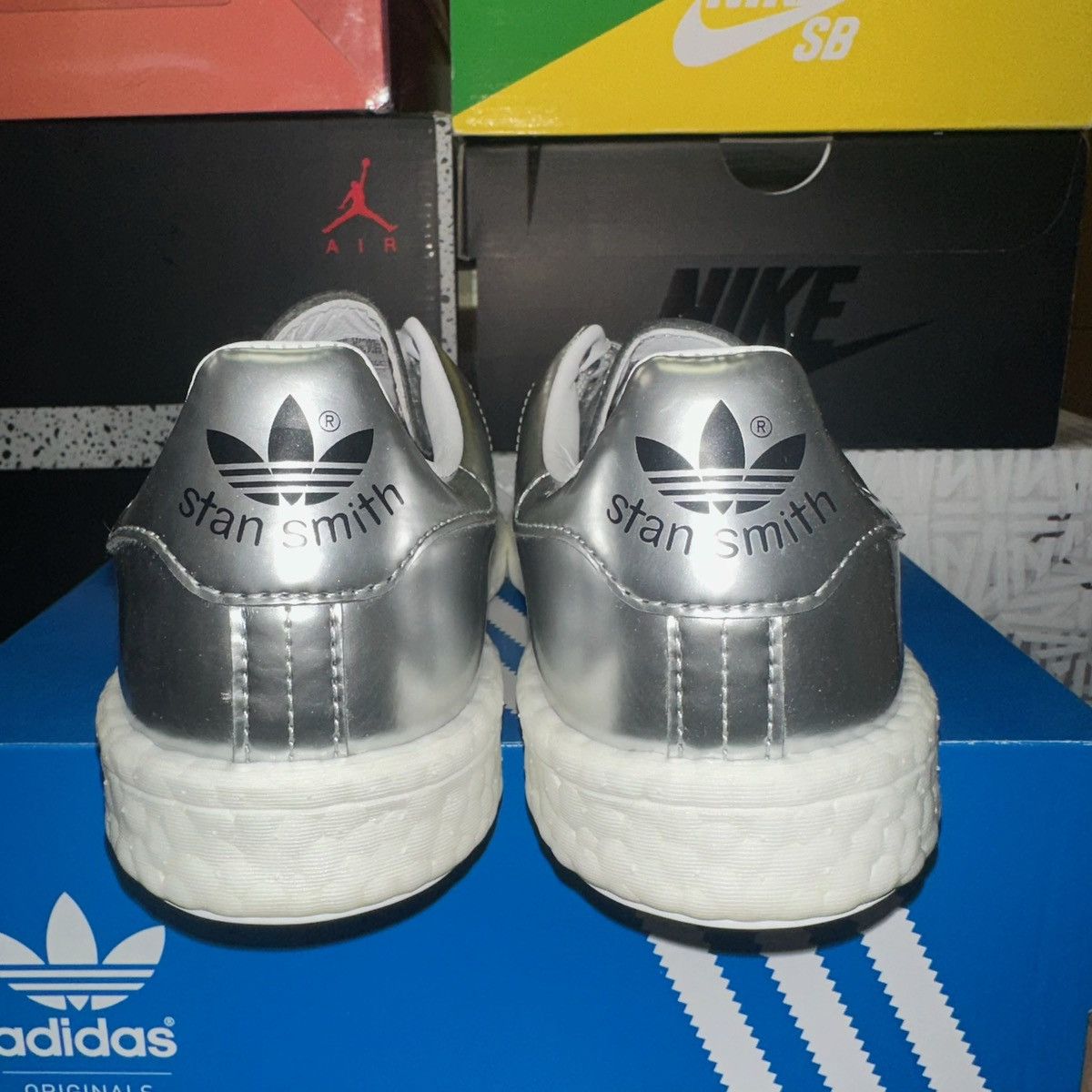 Adidas Size 6.5W - adidas Stan Smith Boost Metallic Silver - BB0108 Size US 6.5 / IT 36.5 - 3 Thumbnail