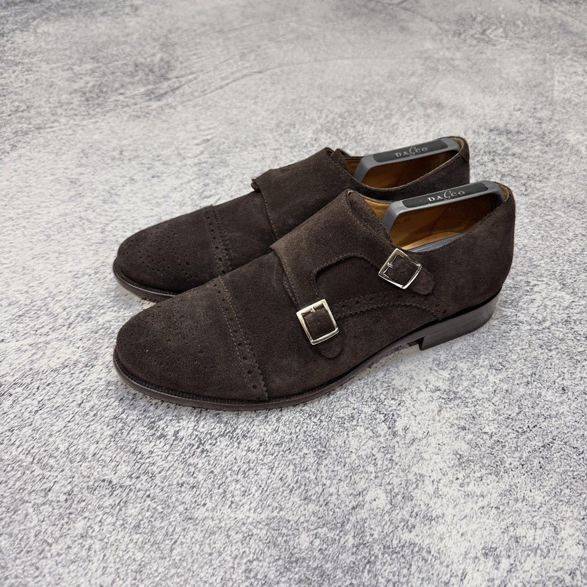 Baldessarini Baldessarini Welted Double Monk Straps Brown Suede UK10 Size US 11 / EU 44 - 1 Thumbnail