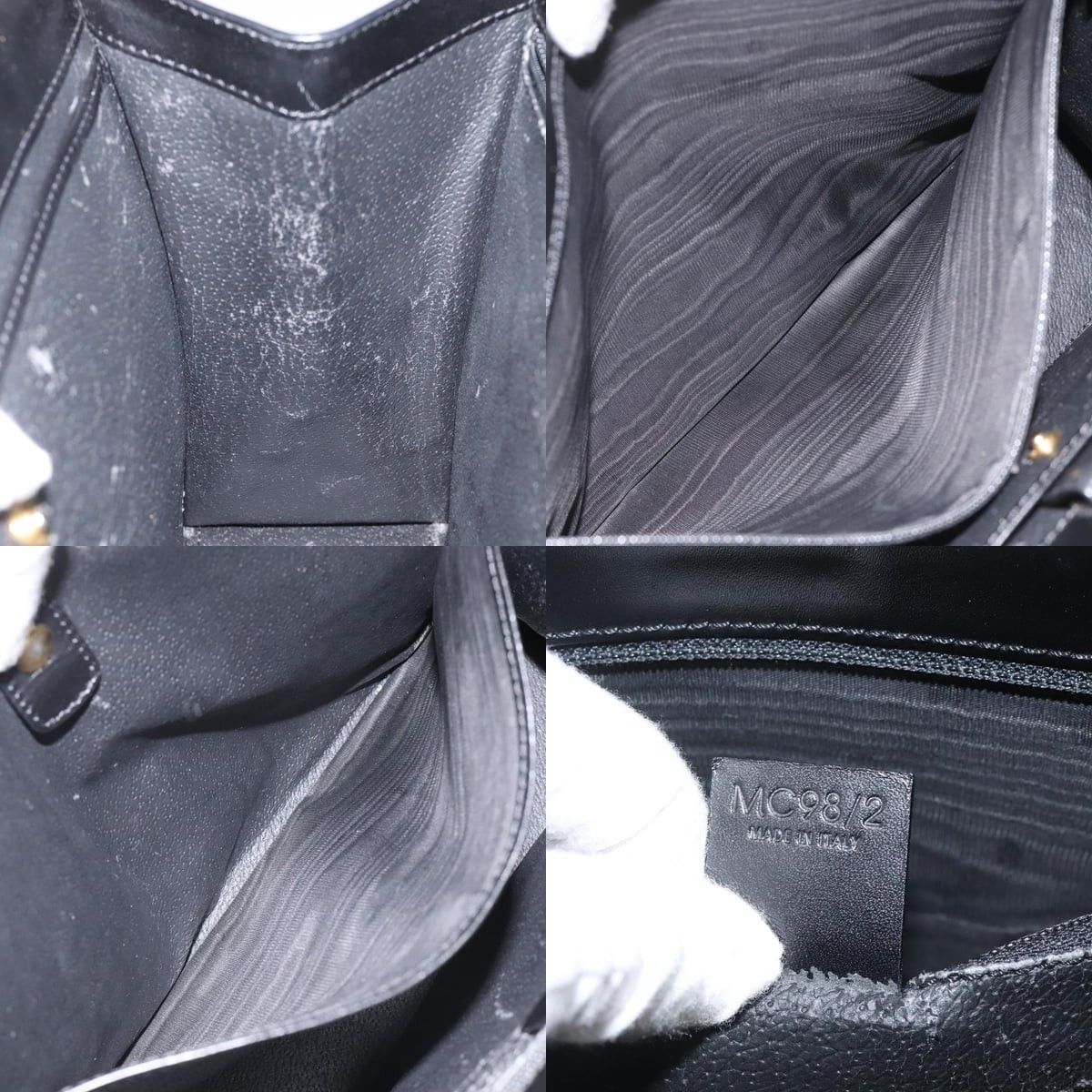 Celine CELINE Macadam Canvas Shoulder Bag Pvc Leather Black Gold Size ONE SIZE - 12 Thumbnail