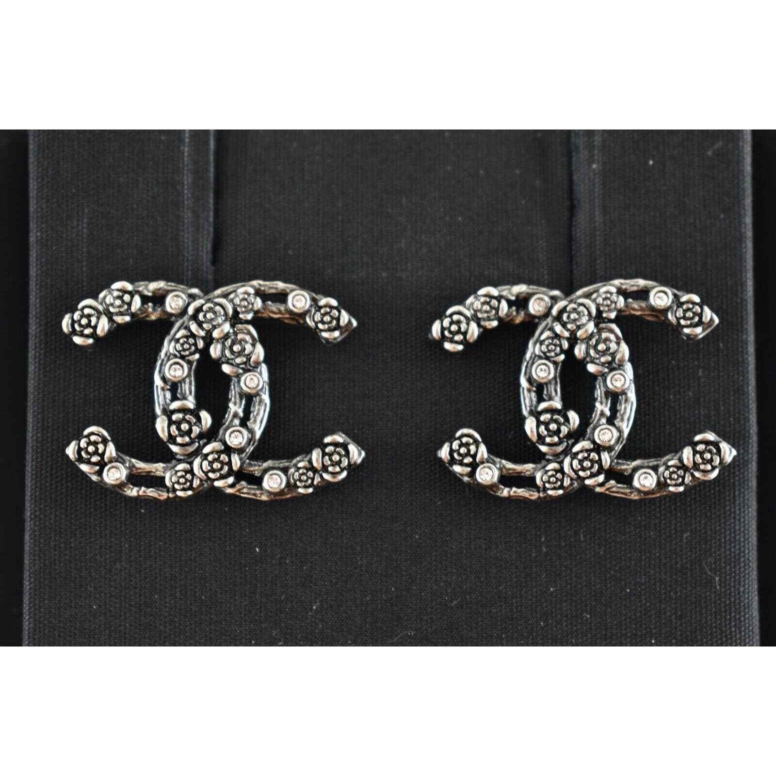 Chanel Chanel Ruthenium Crystal Camellia Statement Drop Earrings Size ONE SIZE - 3 Thumbnail
