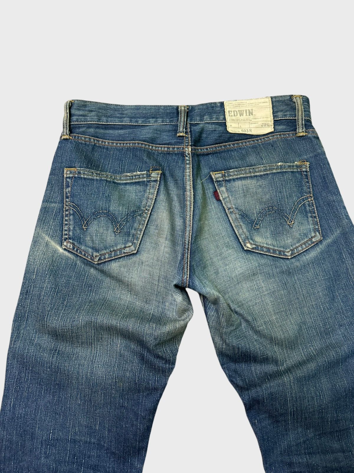 Edwin Vintage Distressed Edwin Muddy Dirty Blue Wash Jeans Size US 31 - 10 Thumbnail