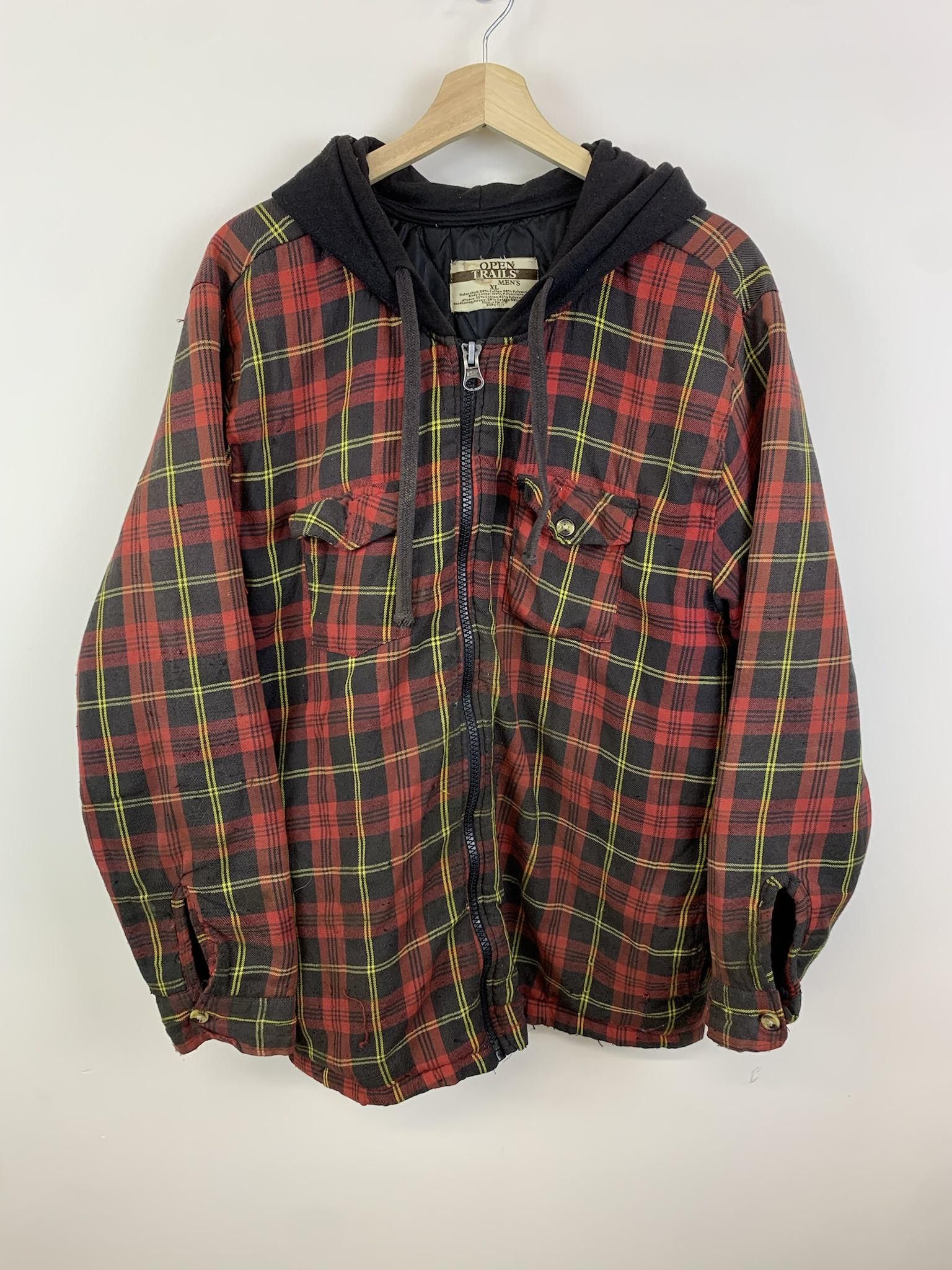 Vintage Vintage 80s Open Trails Quilted Flannel Hoodie Jacket Grailed