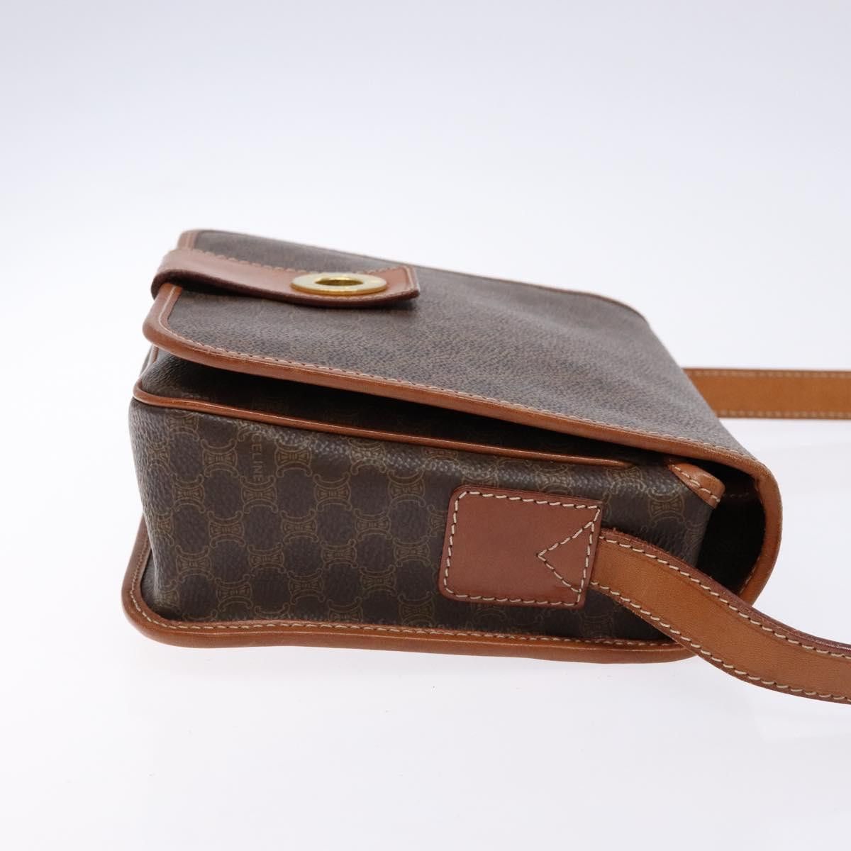 Celine CELINE Macadam Canvas Shoulder Bag Pvc Leather Brown Gold Size ONE SIZE - 4 Thumbnail