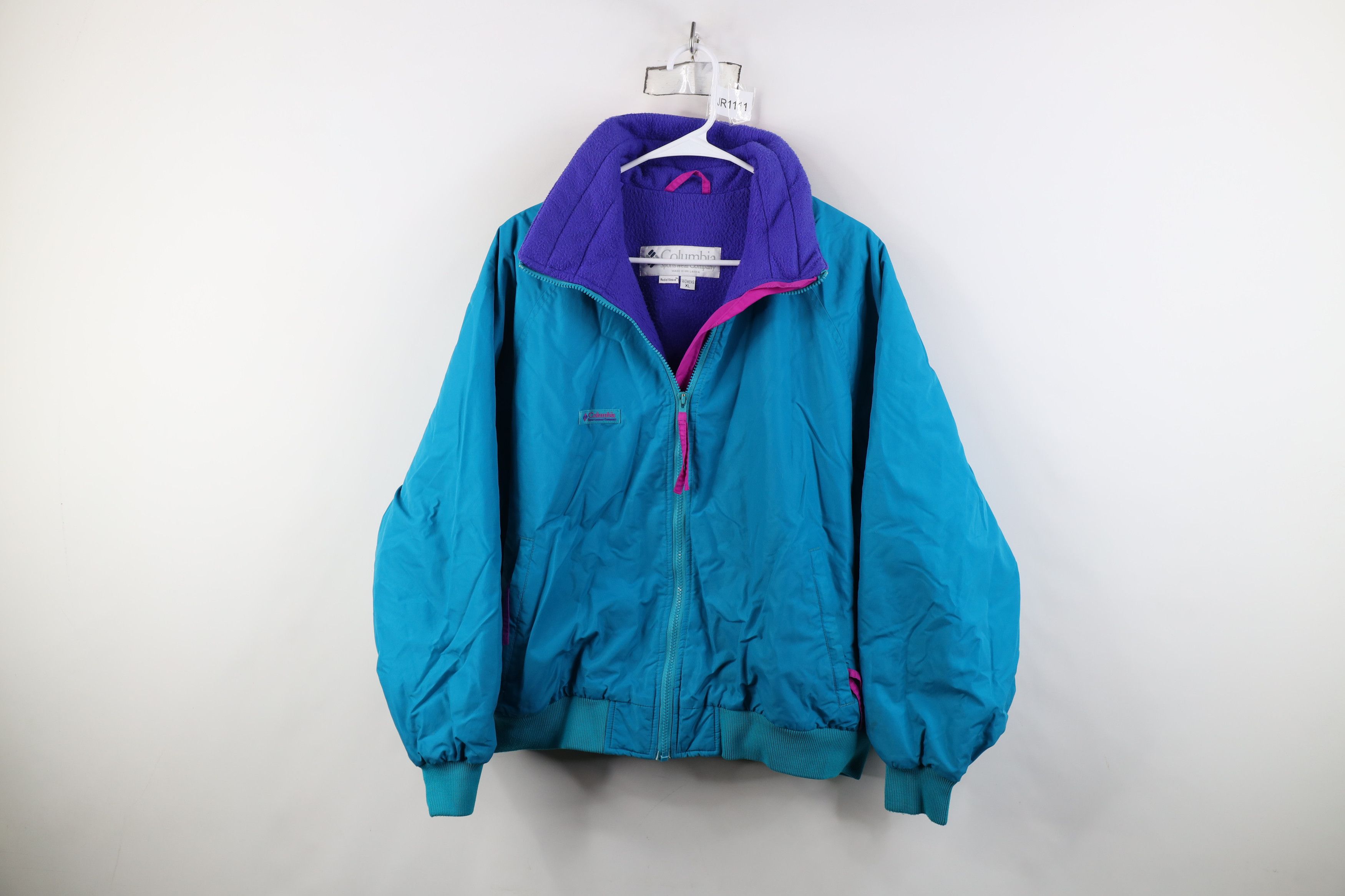 Columbia Vintage 90s Columbia Fleece Lined Bomber Jacket Winter Blue Size XL / US 12-14 / IT 48-50 - 1 Thumbnail
