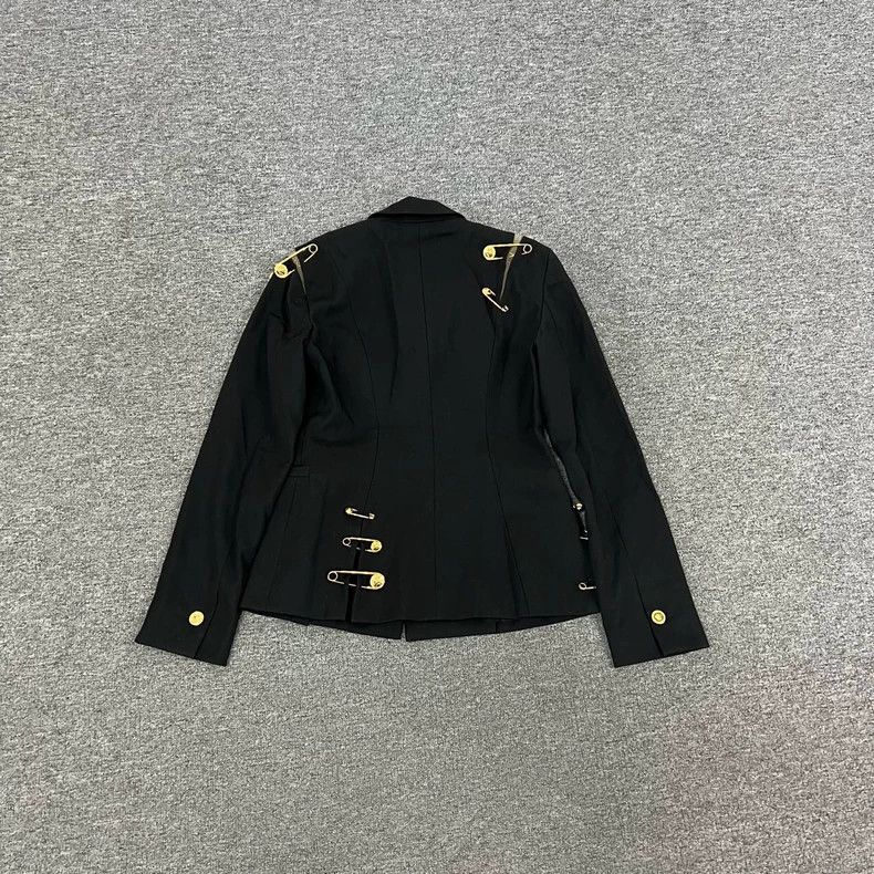 Versace Black and gold pin blazer