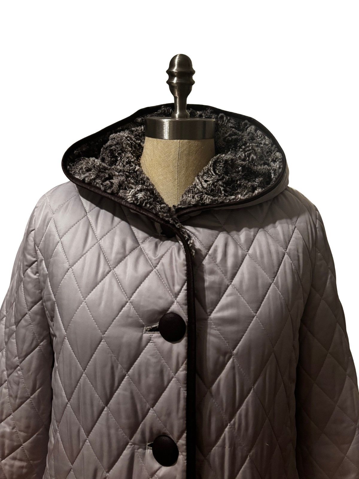 Other Women's light gray quilt Coat with hoodie.wj1412 | Grailed