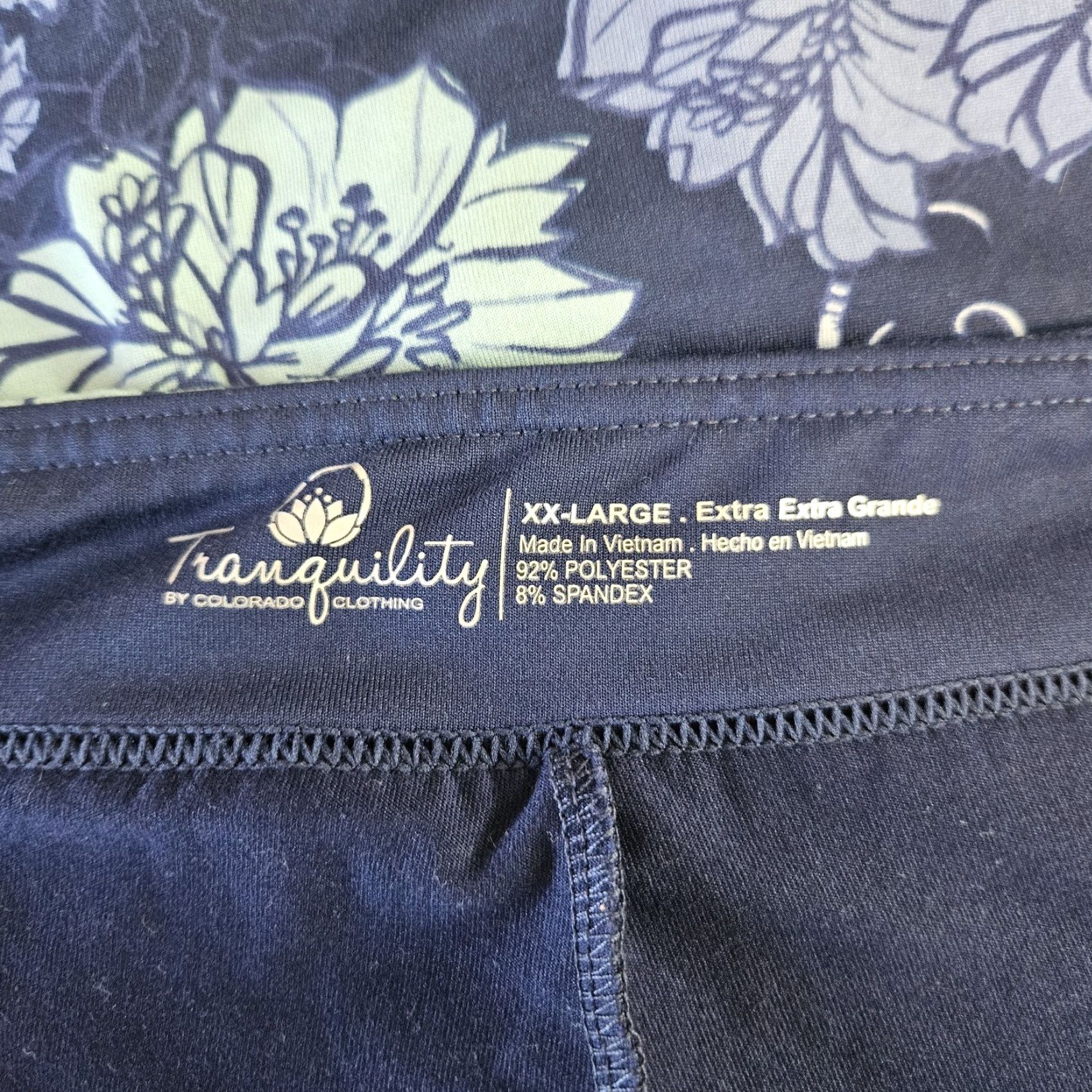 Vintage VINTAGE Tranquility Womens Skort Blue Floral Pull On 2XL Short A-Line Size ONE SIZE - 3 Thumbnail