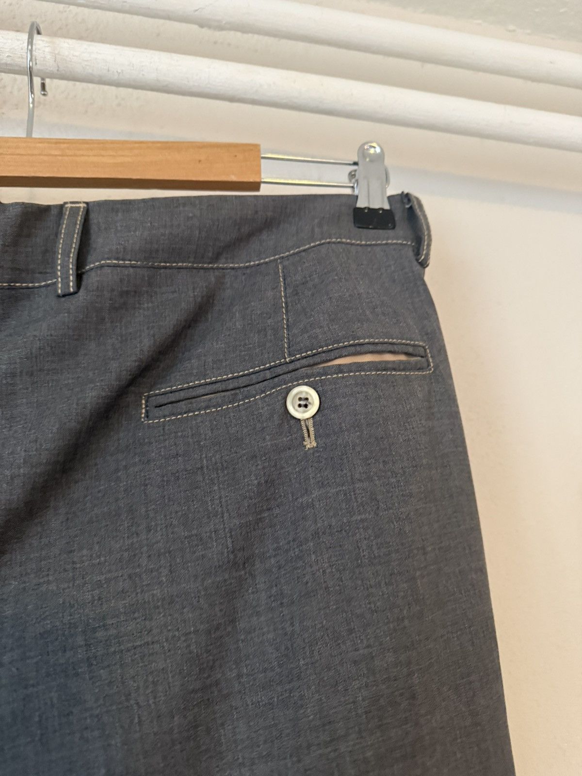 Brunello Cucinelli Brunello Cucinelli Grey Wool Trousers with Cuffed Hem Size US 36 / EU 52 - 6 Thumbnail