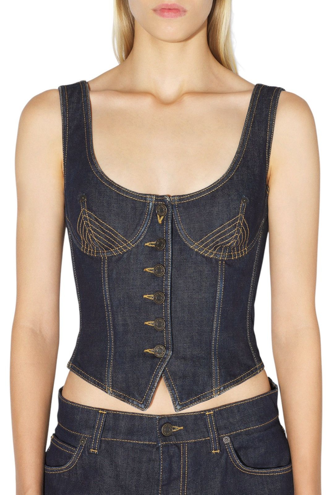 Jean Paul Gaultier Denim Bustier Corset Top Size S / US 4 / IT 40 - 3 Thumbnail