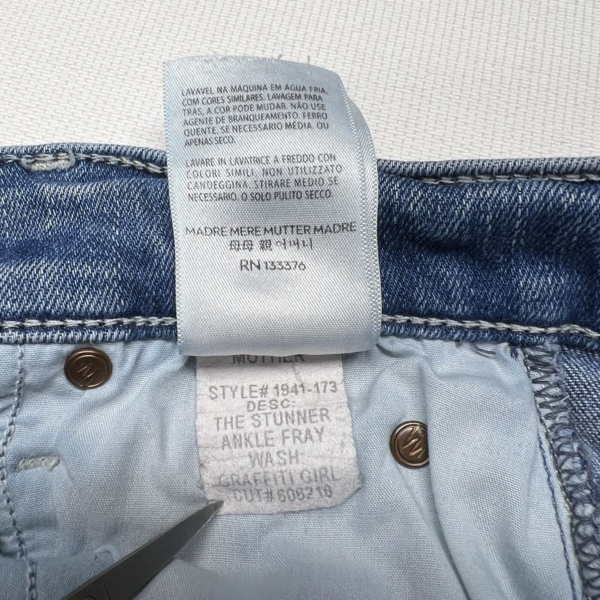 MOTHER Mother Jeans The Stunner Ankle Fray Graffiti Girl Distressed Size 24" / US 00 / IT 34 - 11 Thumbnail