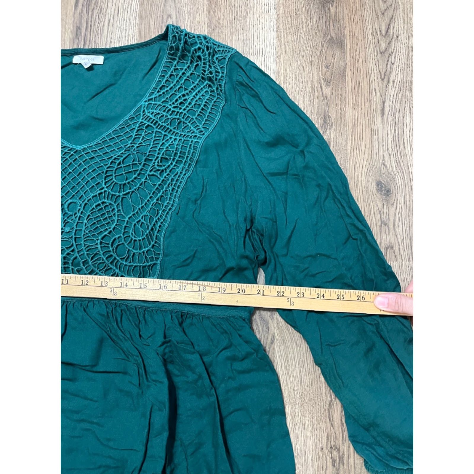 Vintage Maurices Blouse Women's Plus Size 2X Green Long Sleeve V-Neck Casual Travel Shirt Womens Size XXL / US 16-18 / IT 52-54 - 6 Thumbnail