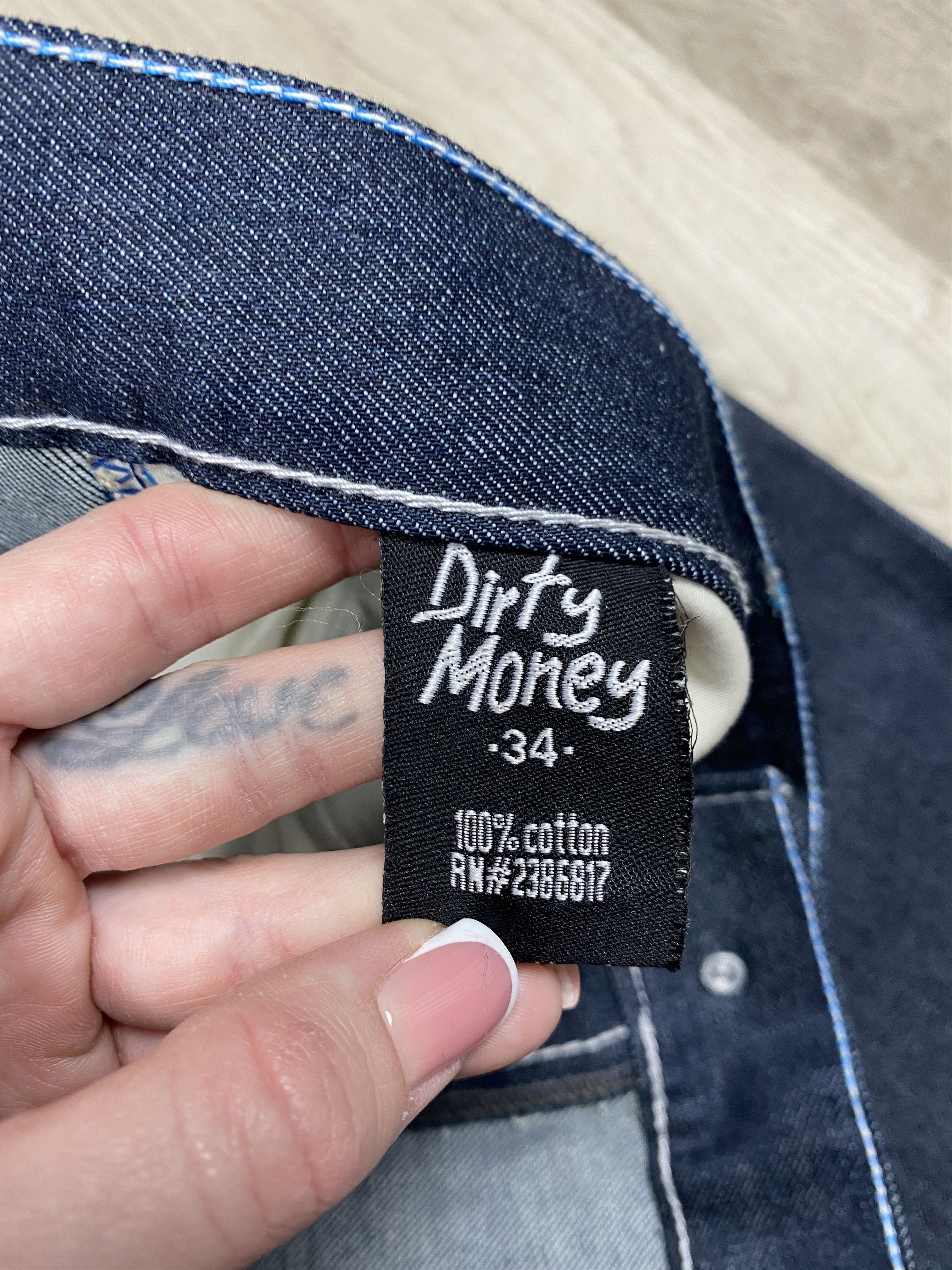 JNCO Dirty Money Vintage Mens Baggy Denim Pants Jeans Size US 34 / EU 50 - 10 Thumbnail