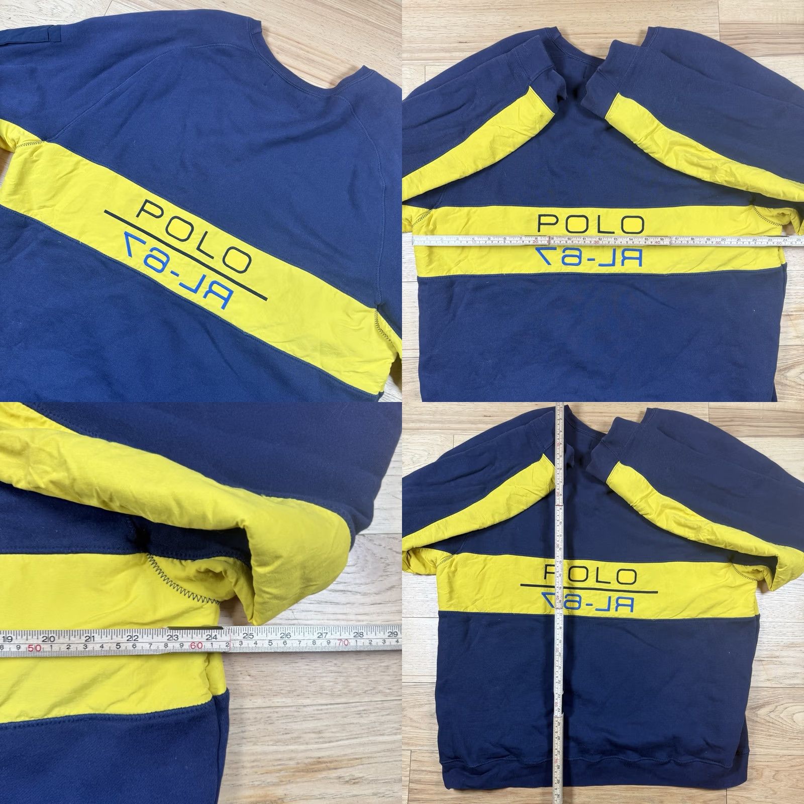 Polo Ralph Lauren VINTAGE Polo Ralph Lauren Sport Crew Neck Sweatshirt Mens XL Yellow Stripe Block Shirt Pullover Size US XL / EU 56 / 4 - 8 Thumbnail