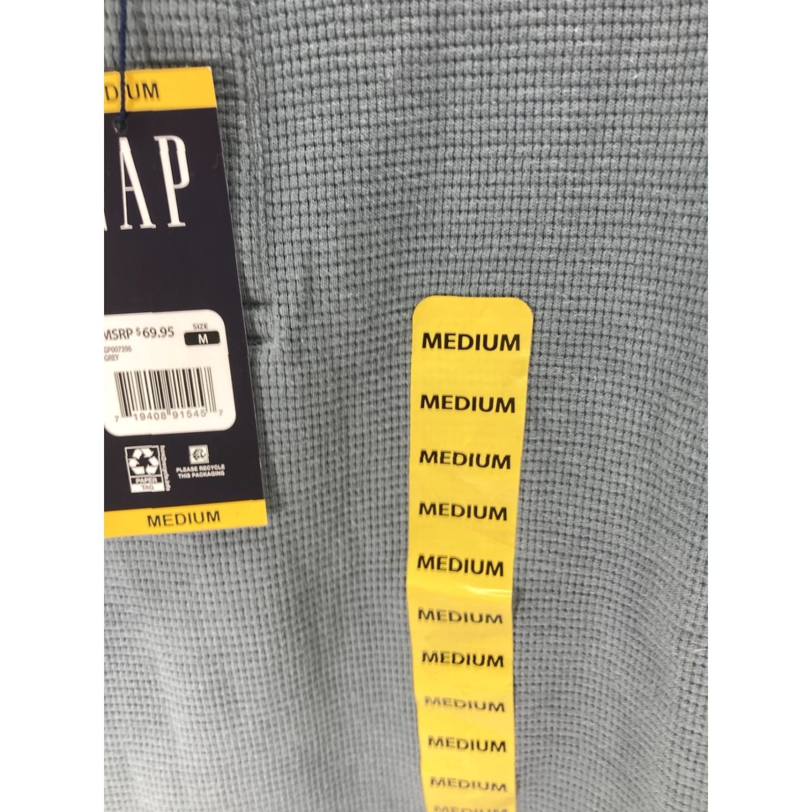 Gap VINTAGE Gap Waffle Henley Hoodie Shirt Men Medium Gray Long Sleeve Pullover Casual NWT Size US M / EU 48-50 / 2 - 4 Thumbnail
