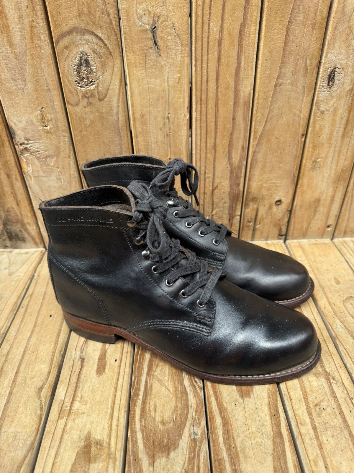 Wolverine Wolverine 1000 Miles Black Leather Boots sz USA 9 D Size US 9 / EU 42 - 2 Thumbnail