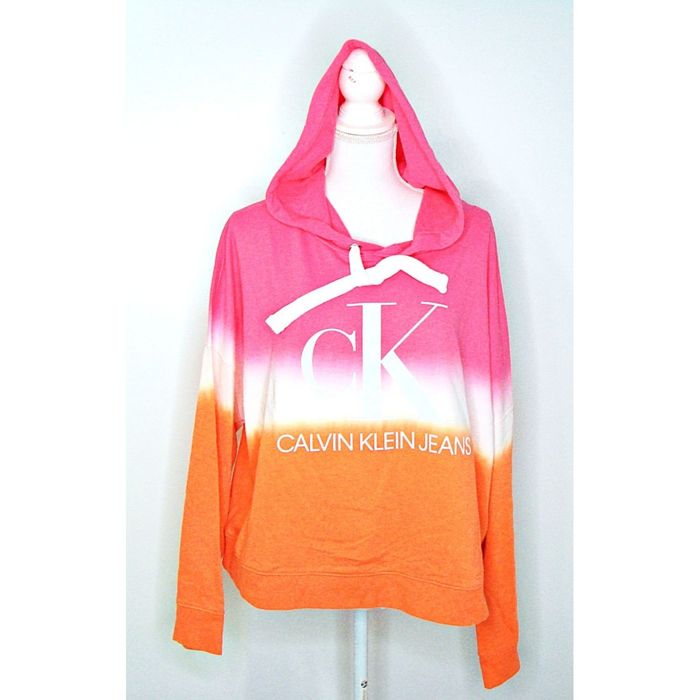 Calvin Klein Calvin Klein Womens Dip Dye Logo Hoodie Sweatshirt