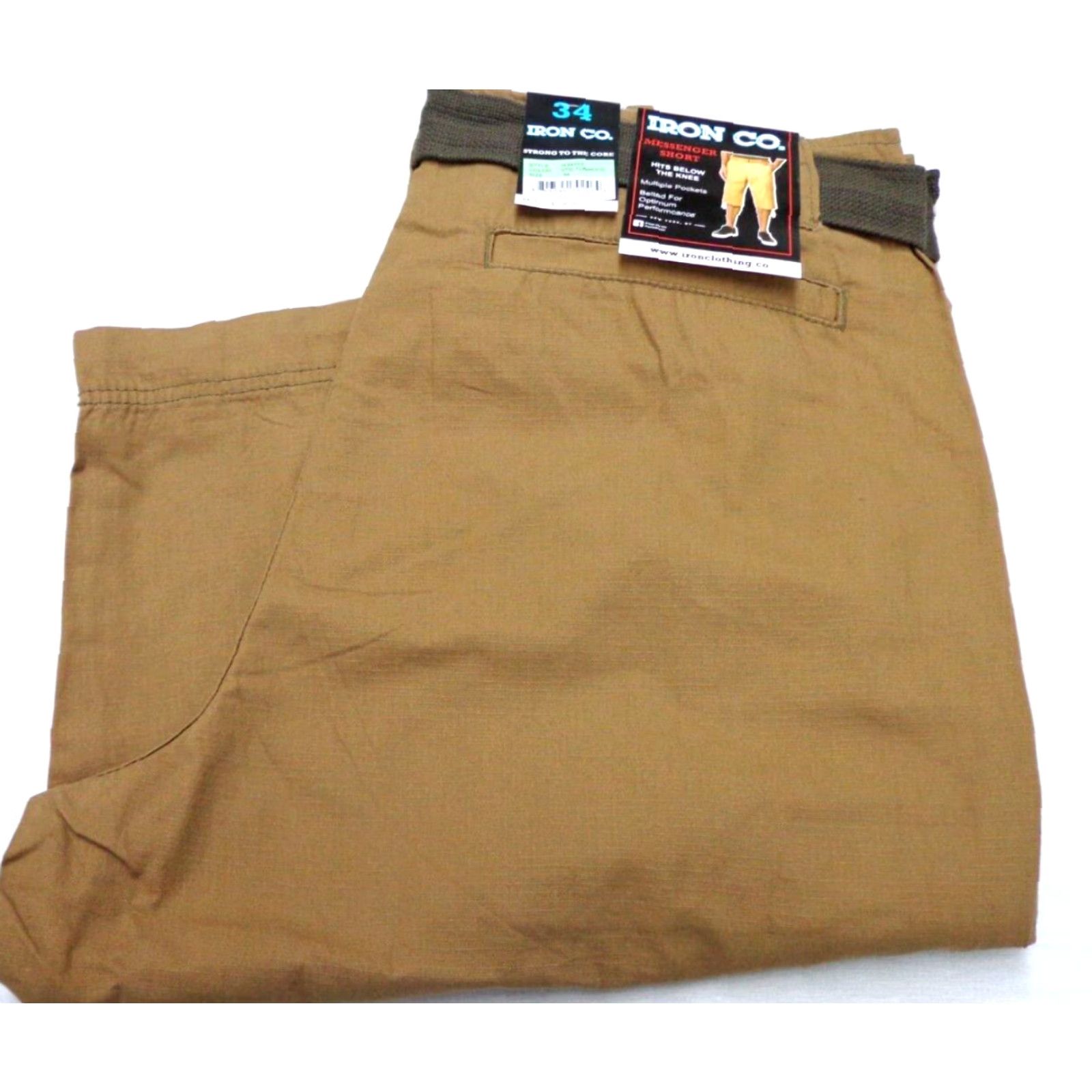 Vintage VINTAGE Iron Co. Cargo Shorts Mens 34 Brown Belted Below Knee Tobacco IRON CO. 'Messenger' Cargo Belted Below Knee Shorts Vintage Tobacco Size 34 NEW Size US 34 / EU 50 - 2 Thumbnail