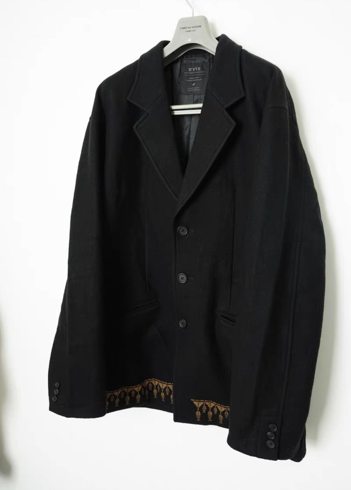 Yohji Yamamoto Yohji Yamamoto SYTE Silhouette Mid-length Wool Blend Coat Size US L / EU 52-54 / 3 - 2 Thumbnail