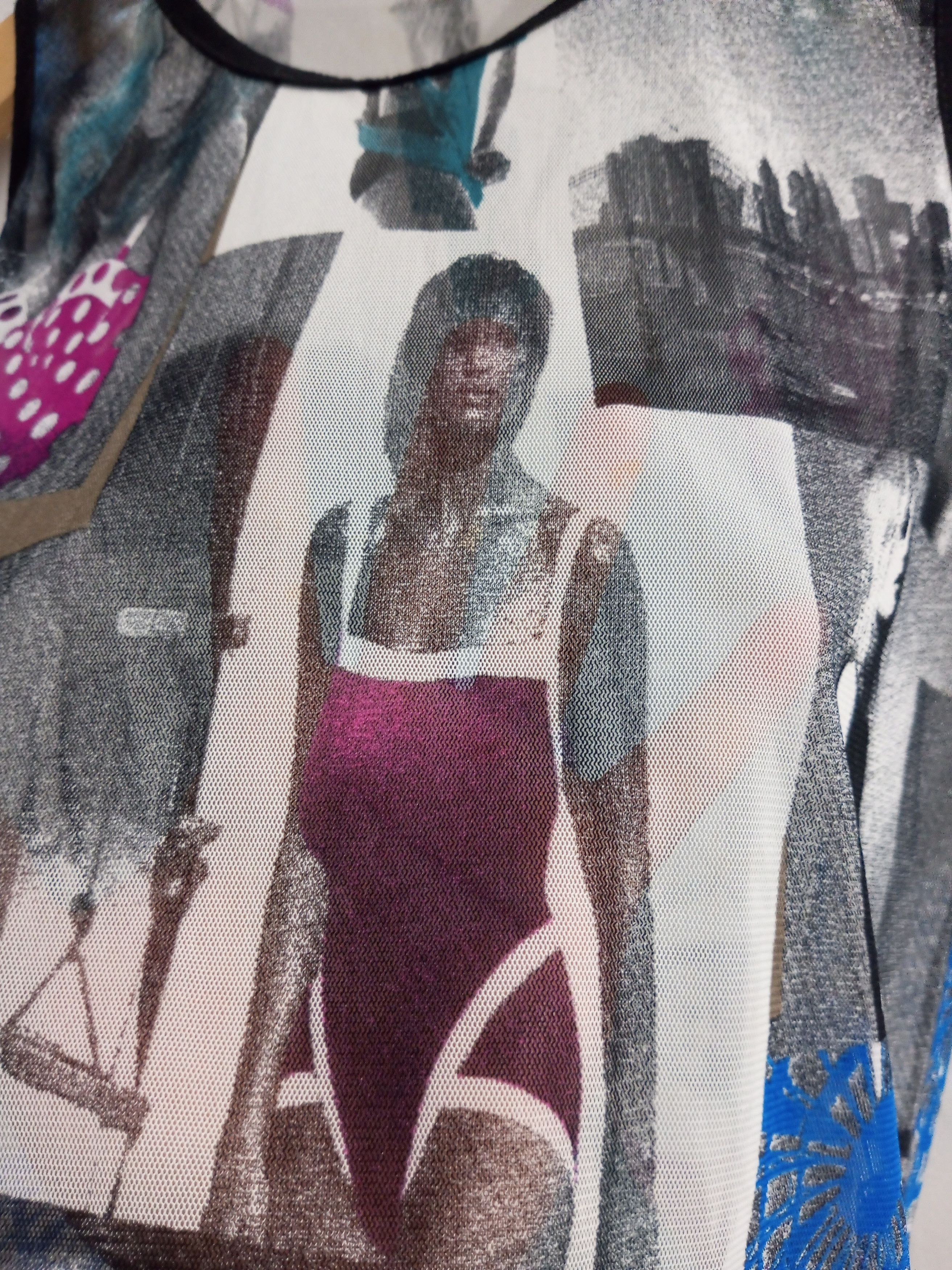 Hysteric Glamour Buru & judy mesh full print jpg style tank top Size M / US 6-8 / IT 42-44 - 6 Thumbnail